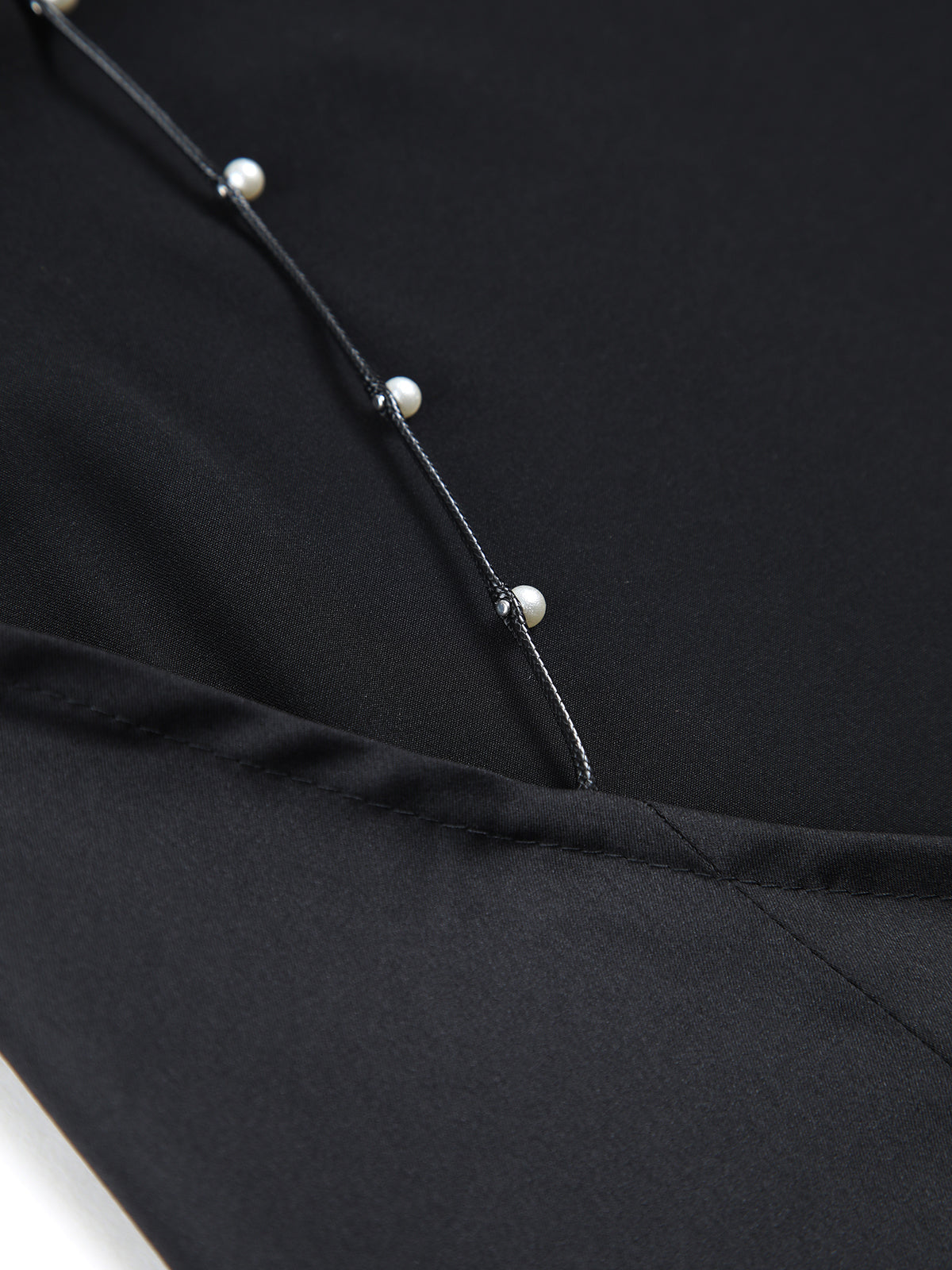 Hold My Pearls Open Back Satin Long Dress-Chicvia