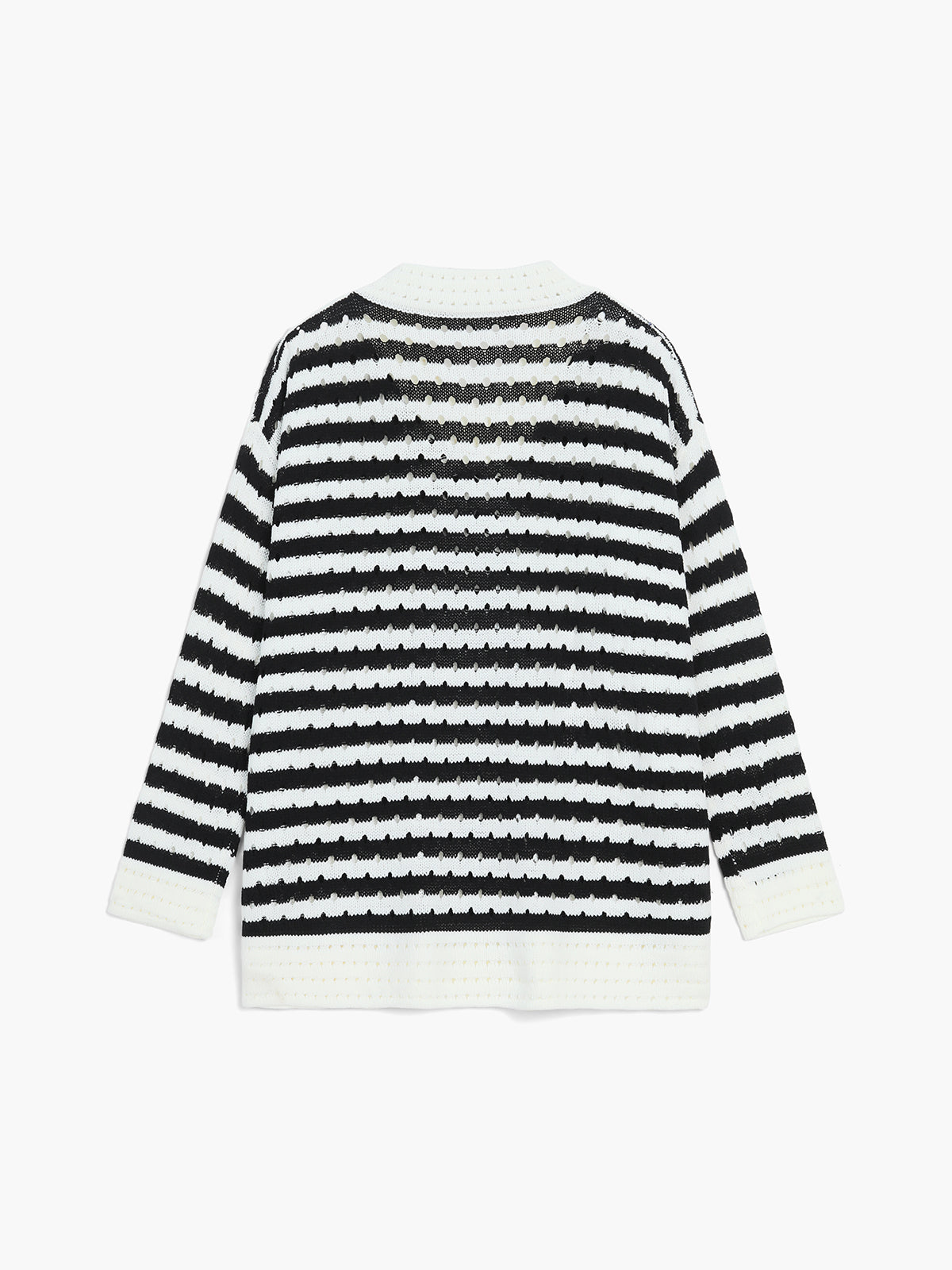 Oversized Seawave Stripe Sweater-Chicvia