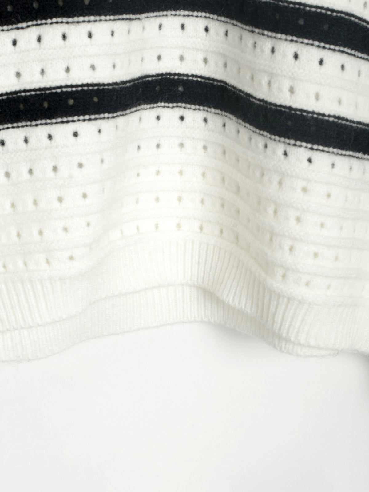 Know Your Worth Eyelet Stripe Sweater-Chicvia
