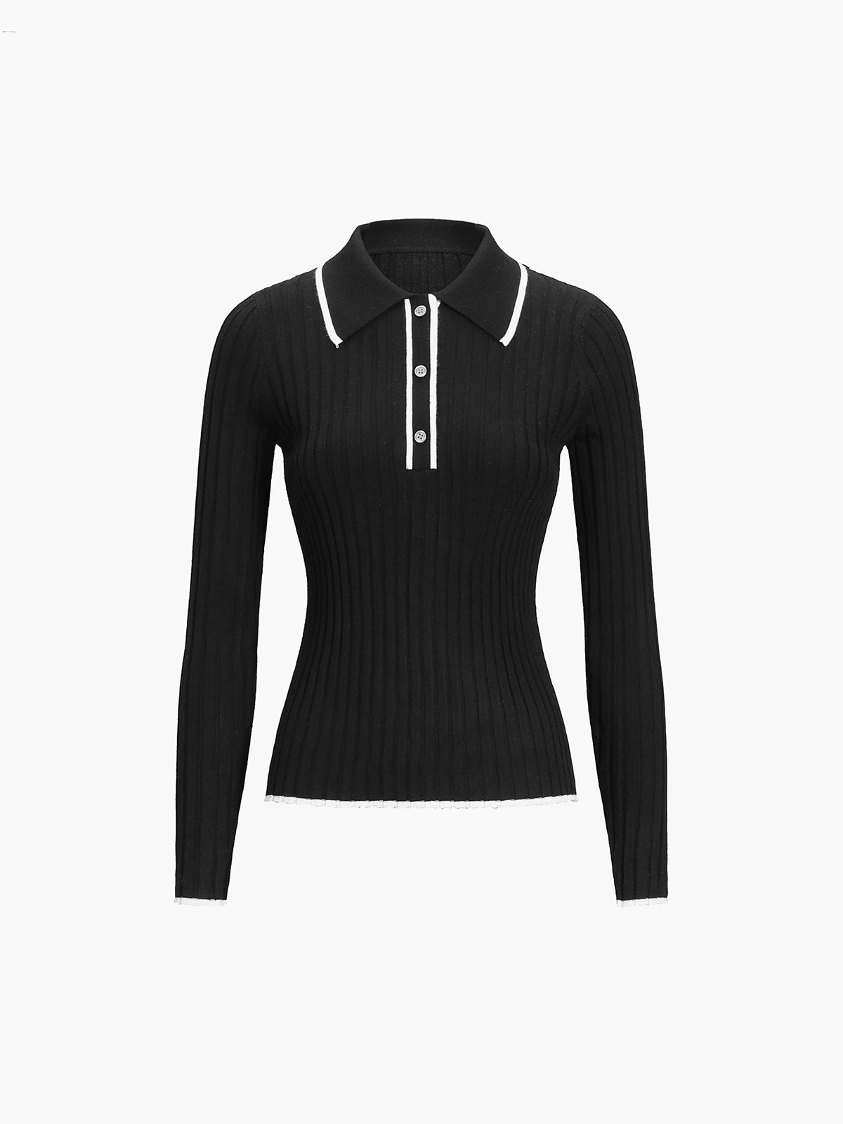 Old Money Aesthetics Polo Knit Top-Chicvia