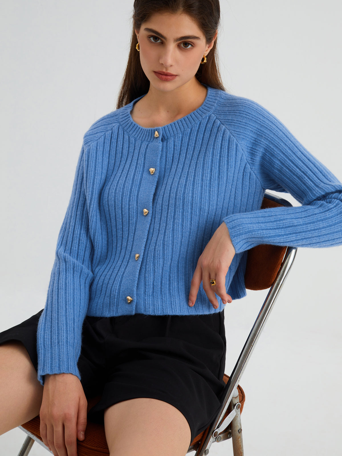 Clear Skies Await Rib Cardigan-Chicvia