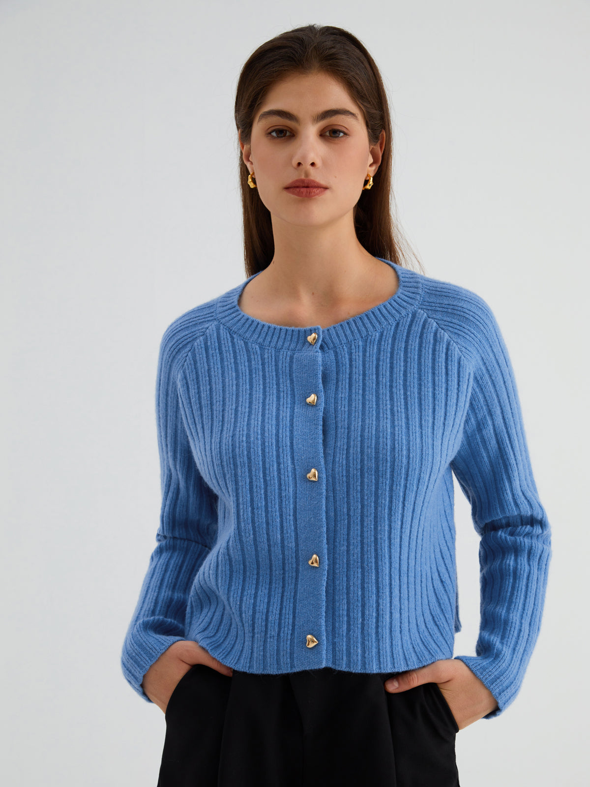 Clear Skies Await Rib Cardigan-Chicvia