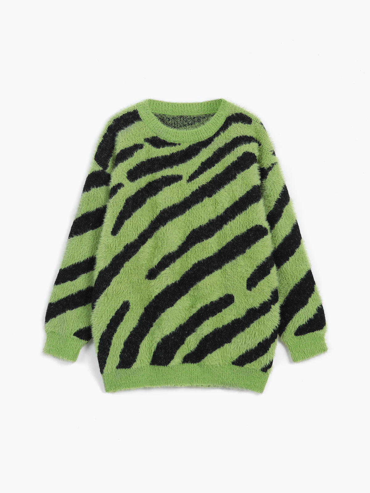 Nature Grandeur Zebrataur Fuzzy Sweater-Chicvia