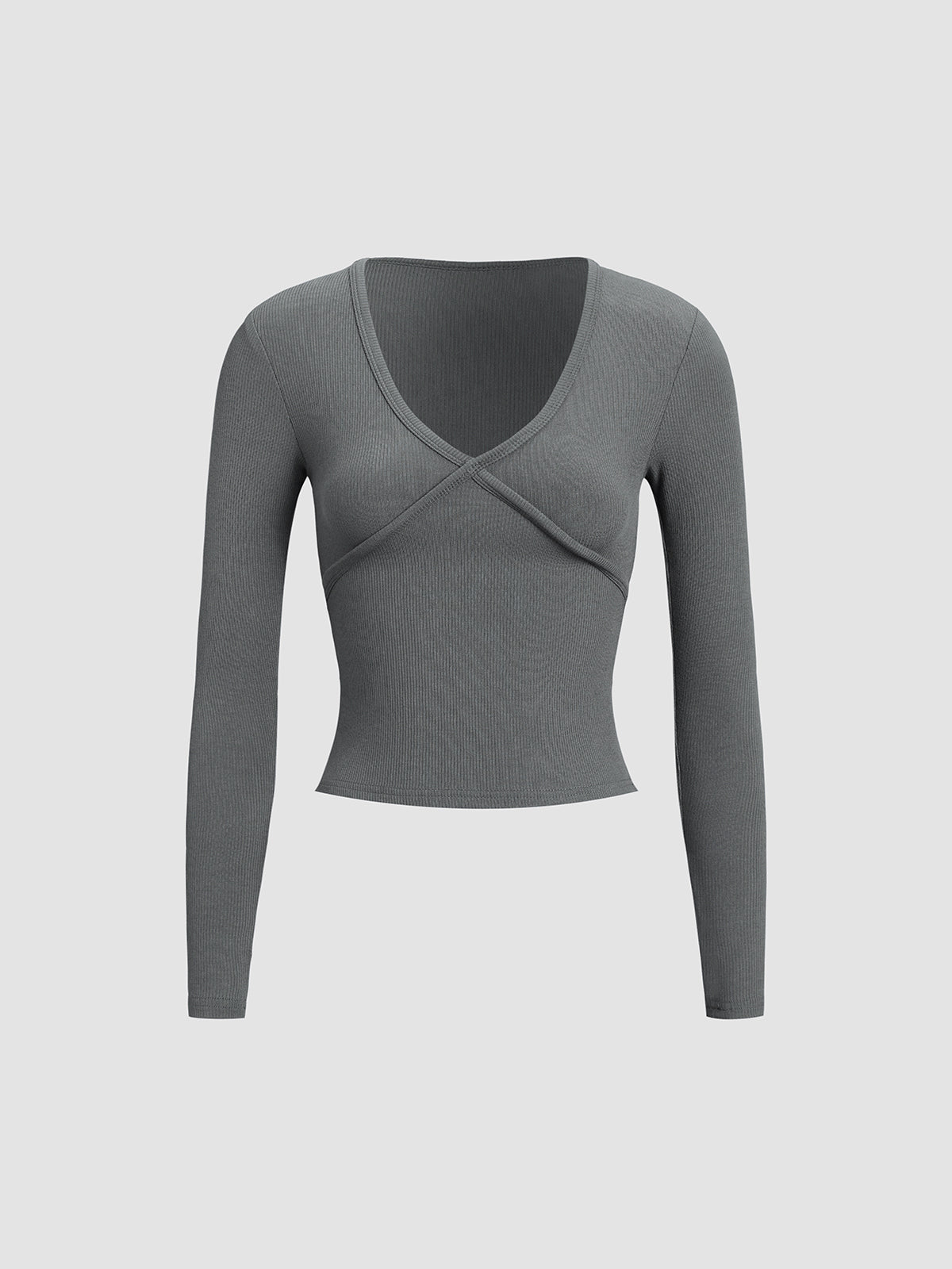 Classic V-Neck Long Sleeve Shirt-Chicvia