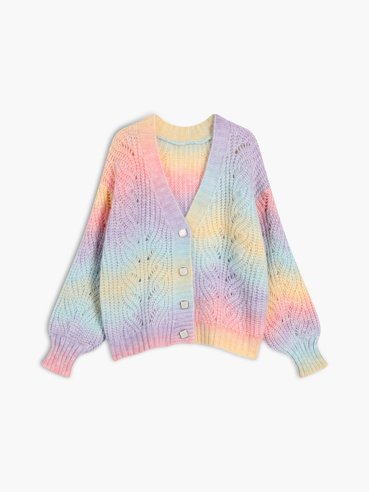Ombre Rainbow Cardigan-Chicvia