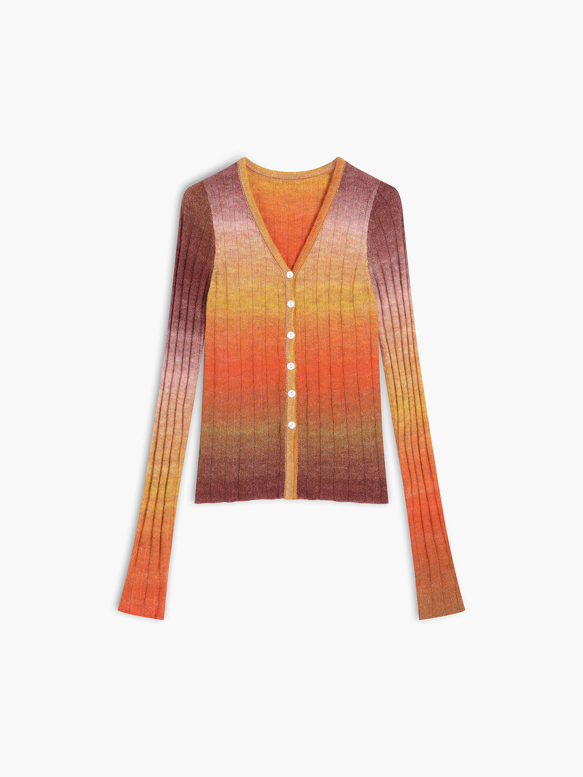 Ombre Maple Cardigan-Chicvia