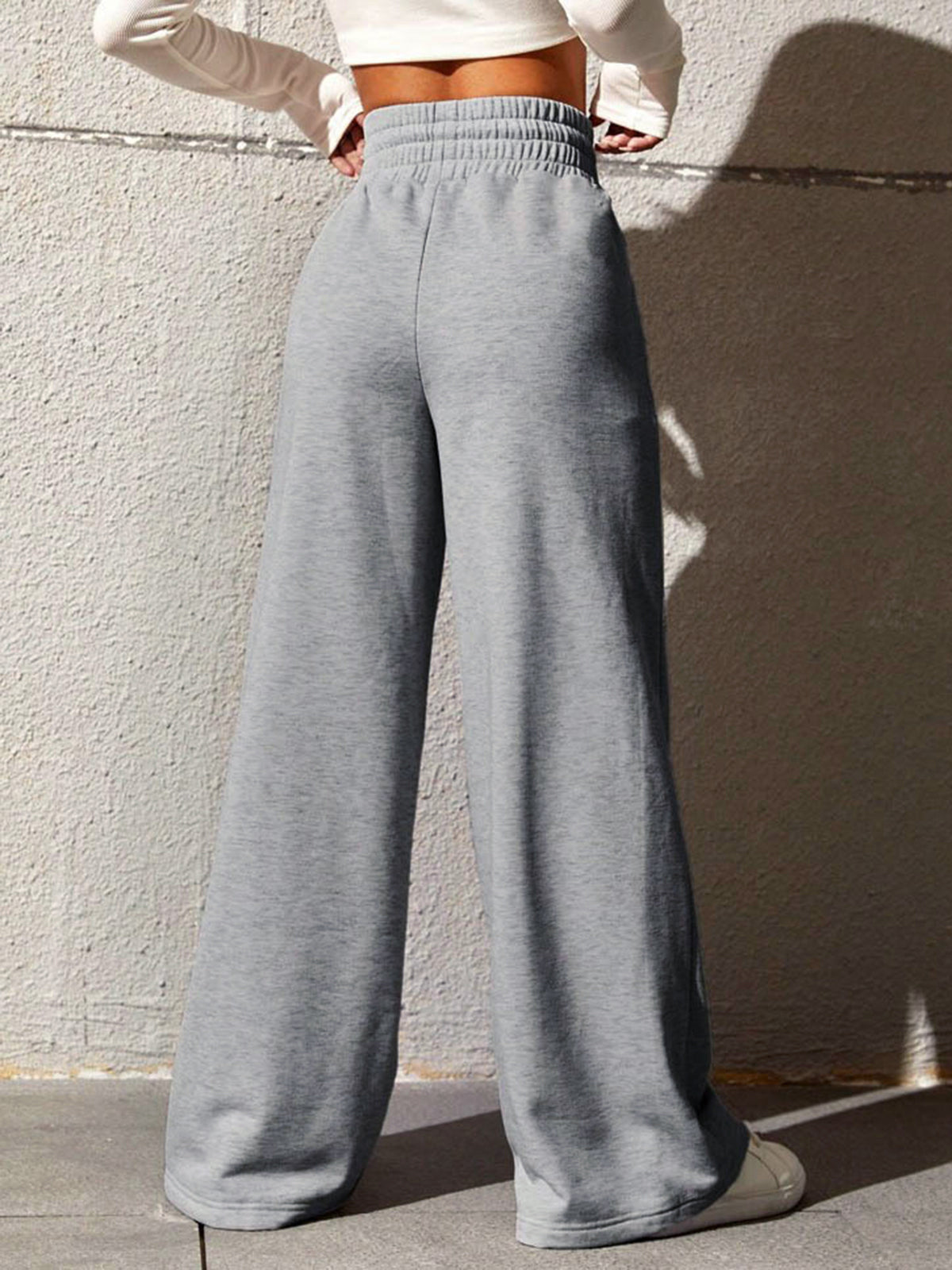 City Walk Wide Leg Sweatpants-Chicvia