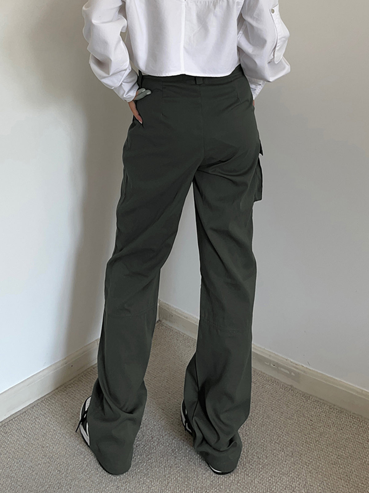 Everyday Double Pockets Cargo Parachute Pants-Chicvia