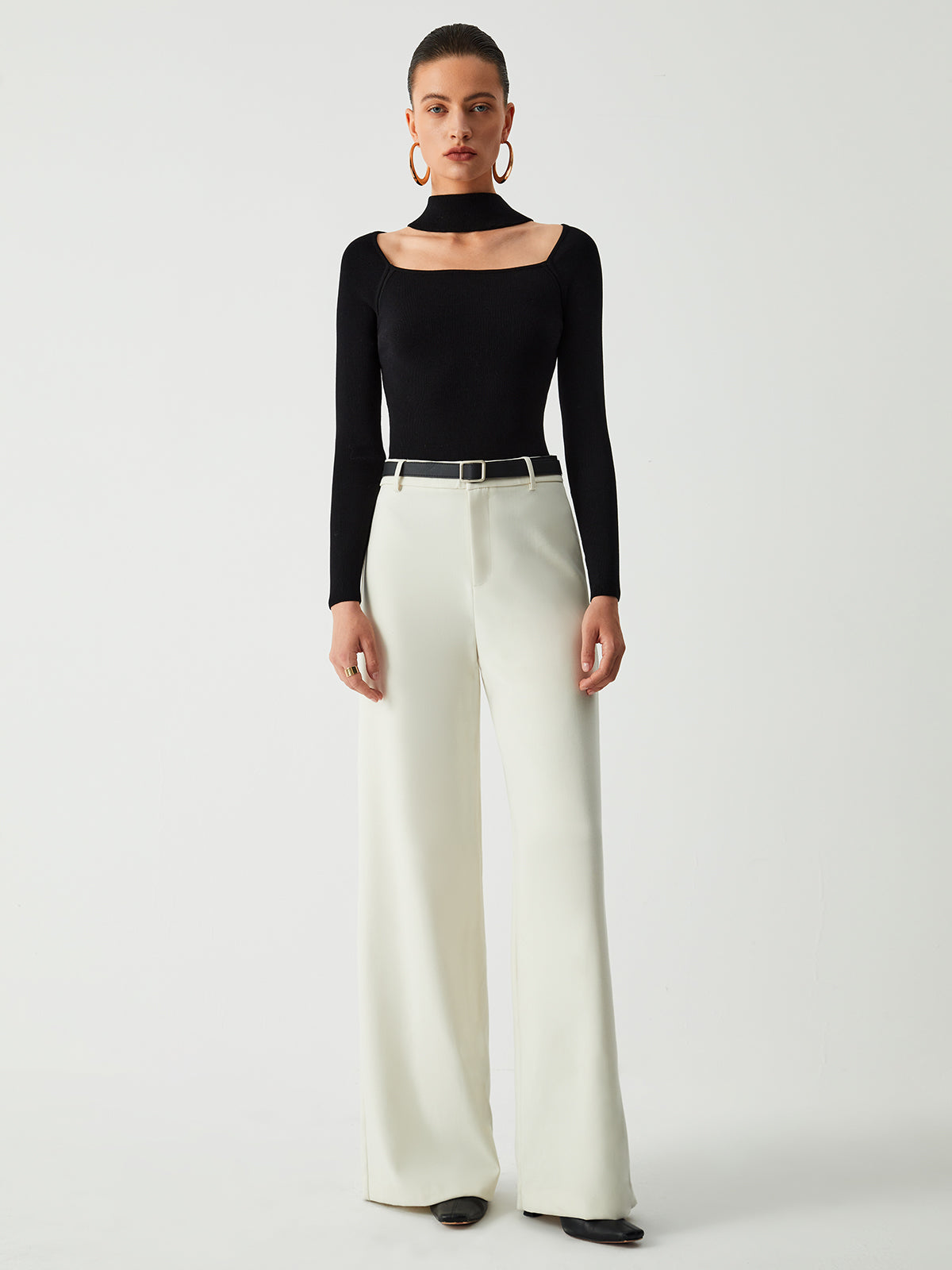 Leisure Halter Long Sleeve Bodysuit-Chicvia