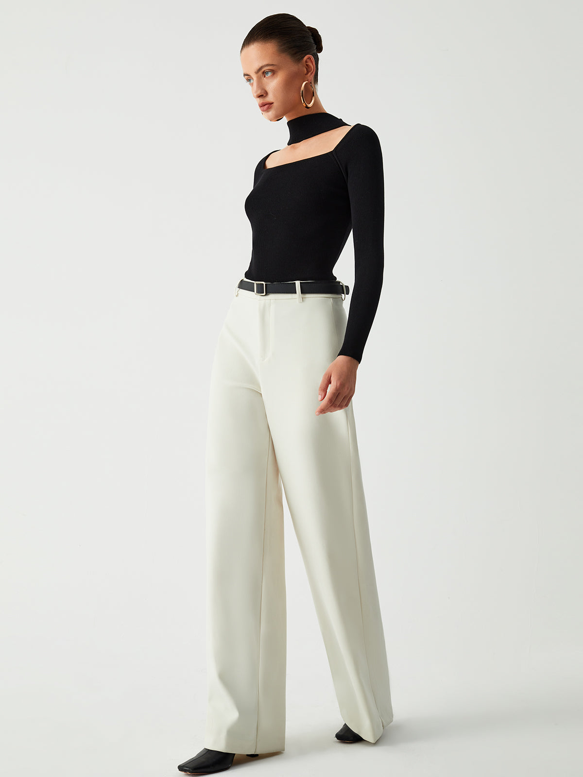 Leisure Halter Long Sleeve Bodysuit-Chicvia