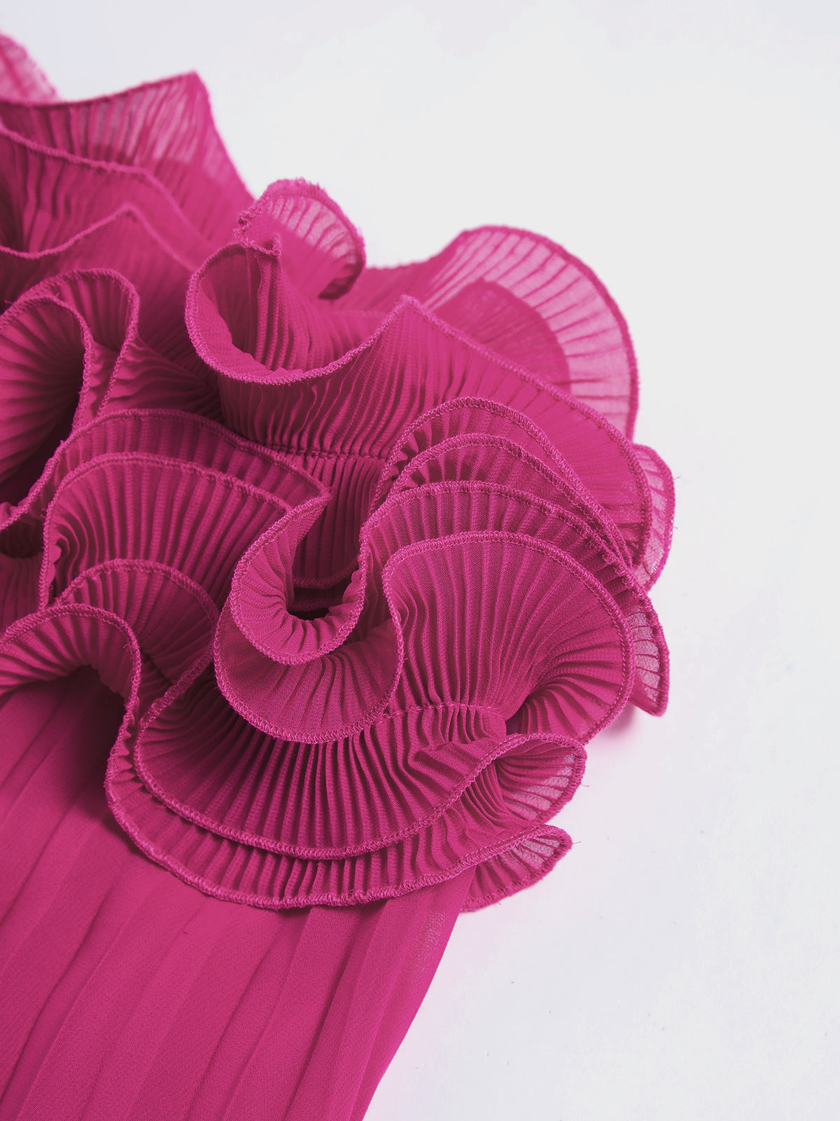 Mesh Rosette Tube Pleat Short Dress-Chicvia