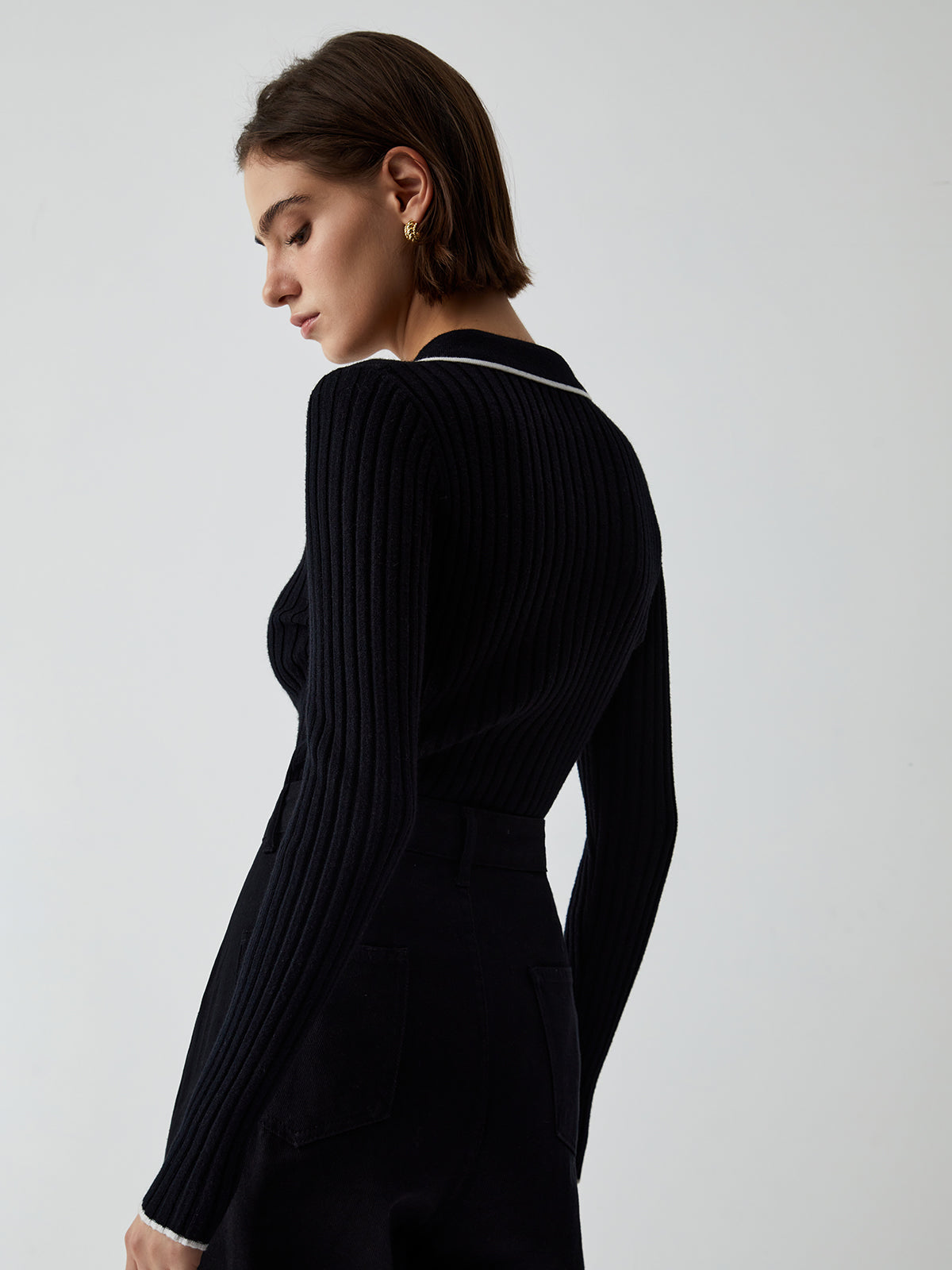 Old Money Aesthetics Polo Knit Top-Chicvia