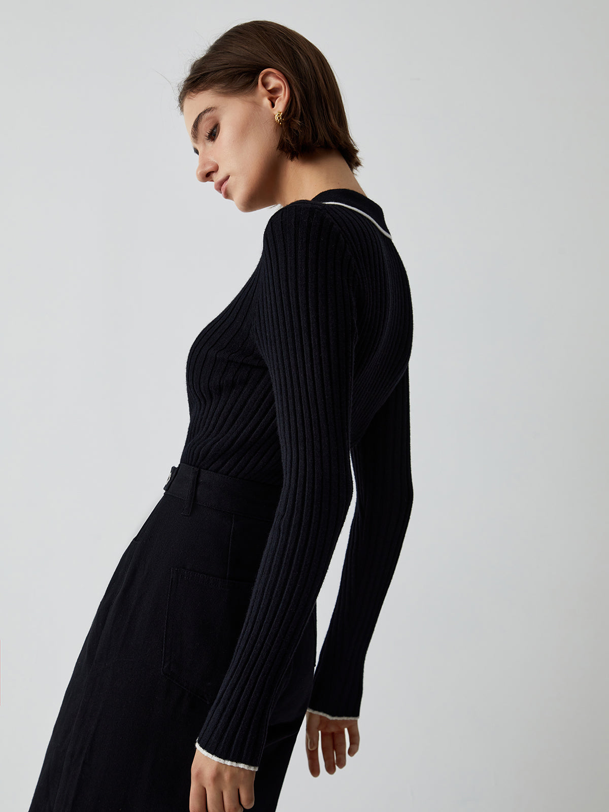 Old Money Aesthetics Polo Knit Top-Chicvia