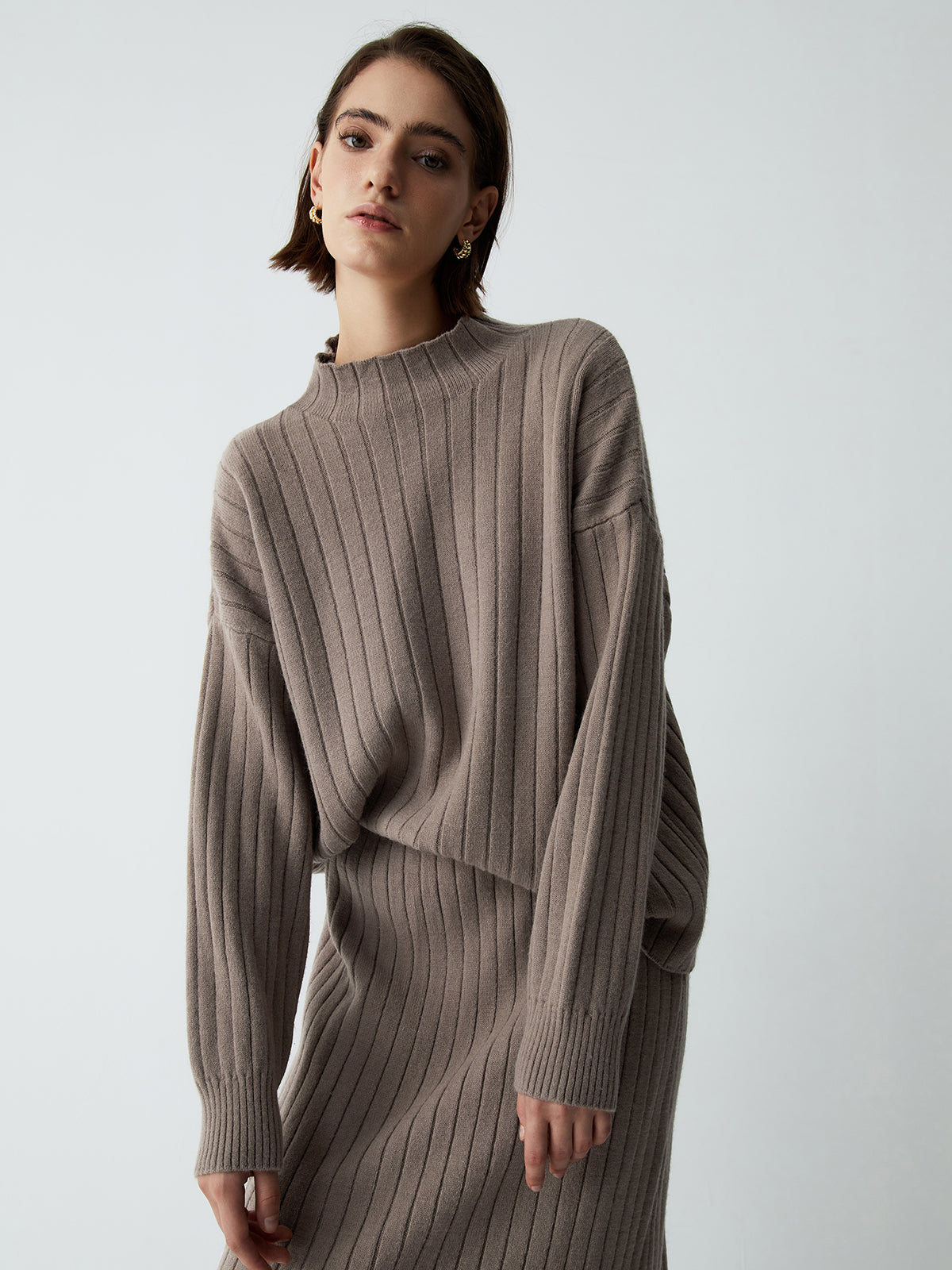 First Choice Two Piece Rib Knit Skirt Set-Chicvia