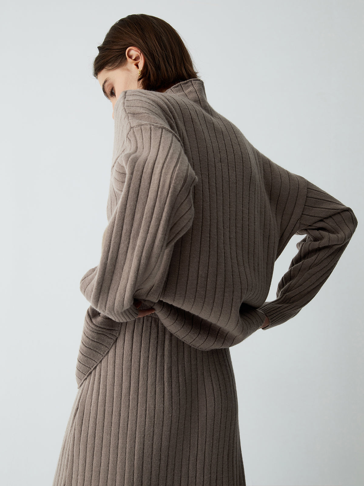 First Choice Two Piece Rib Knit Skirt Set-Chicvia