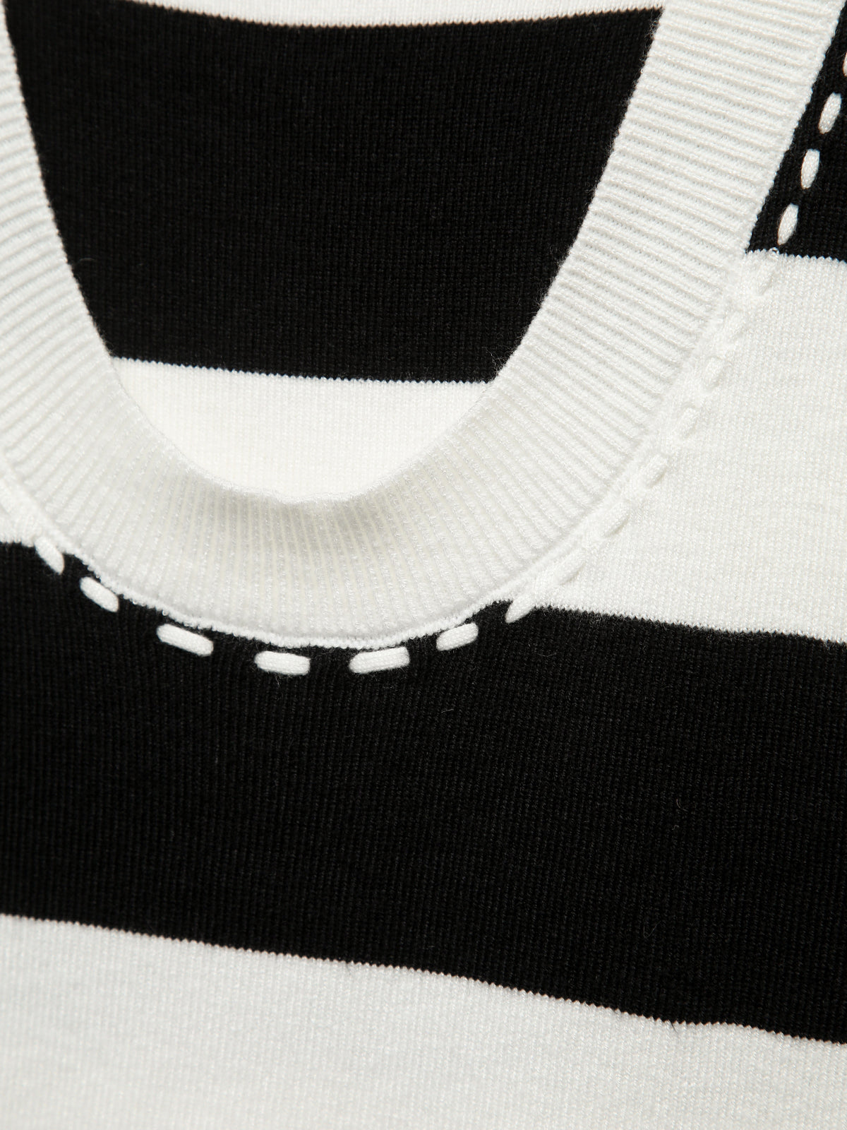 Contrast Stitch Stripe Tank Top-Chicvia