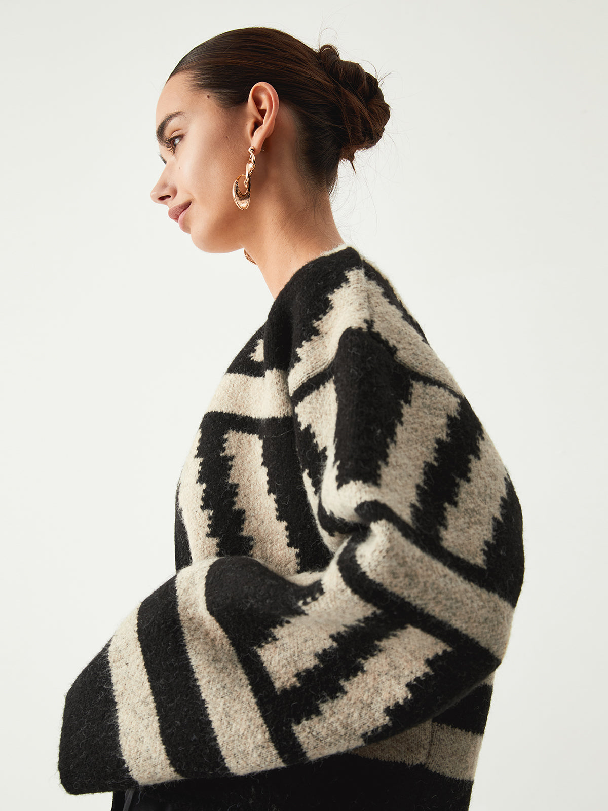 Geometric Print Kimono Cardigan-Chicvia