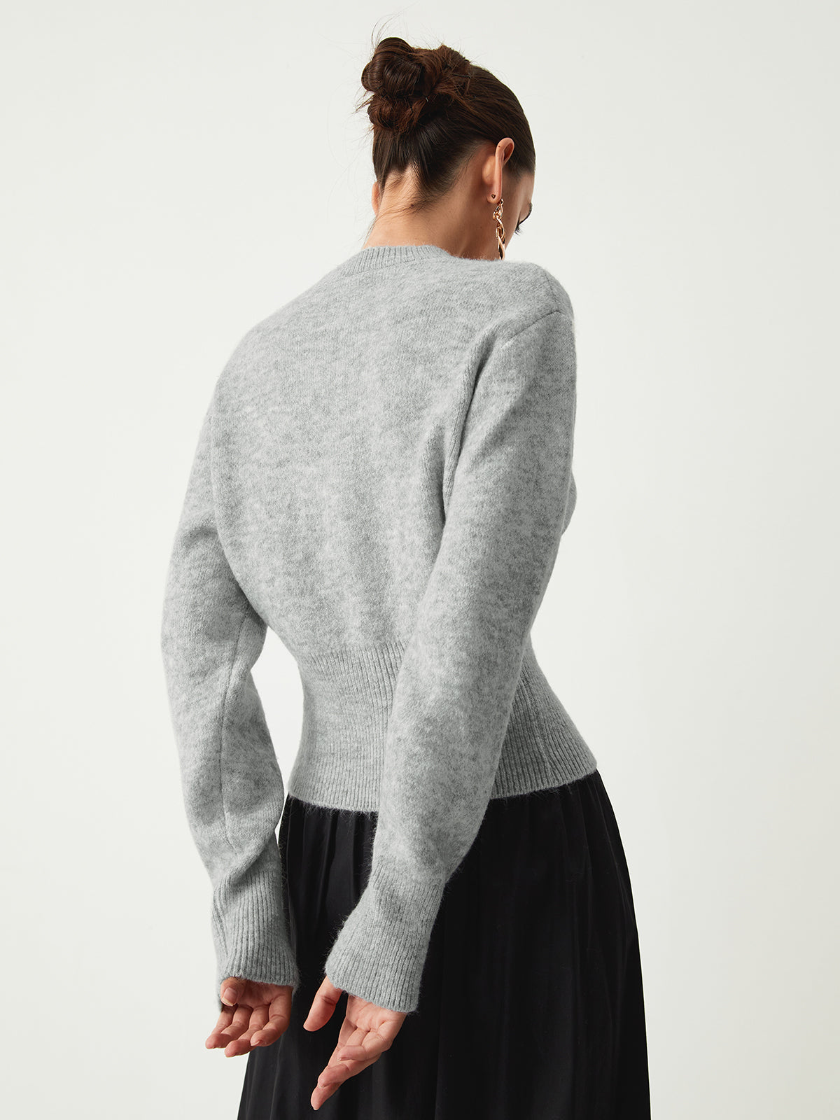Half Zip Fuzzy Sweater-Chicvia