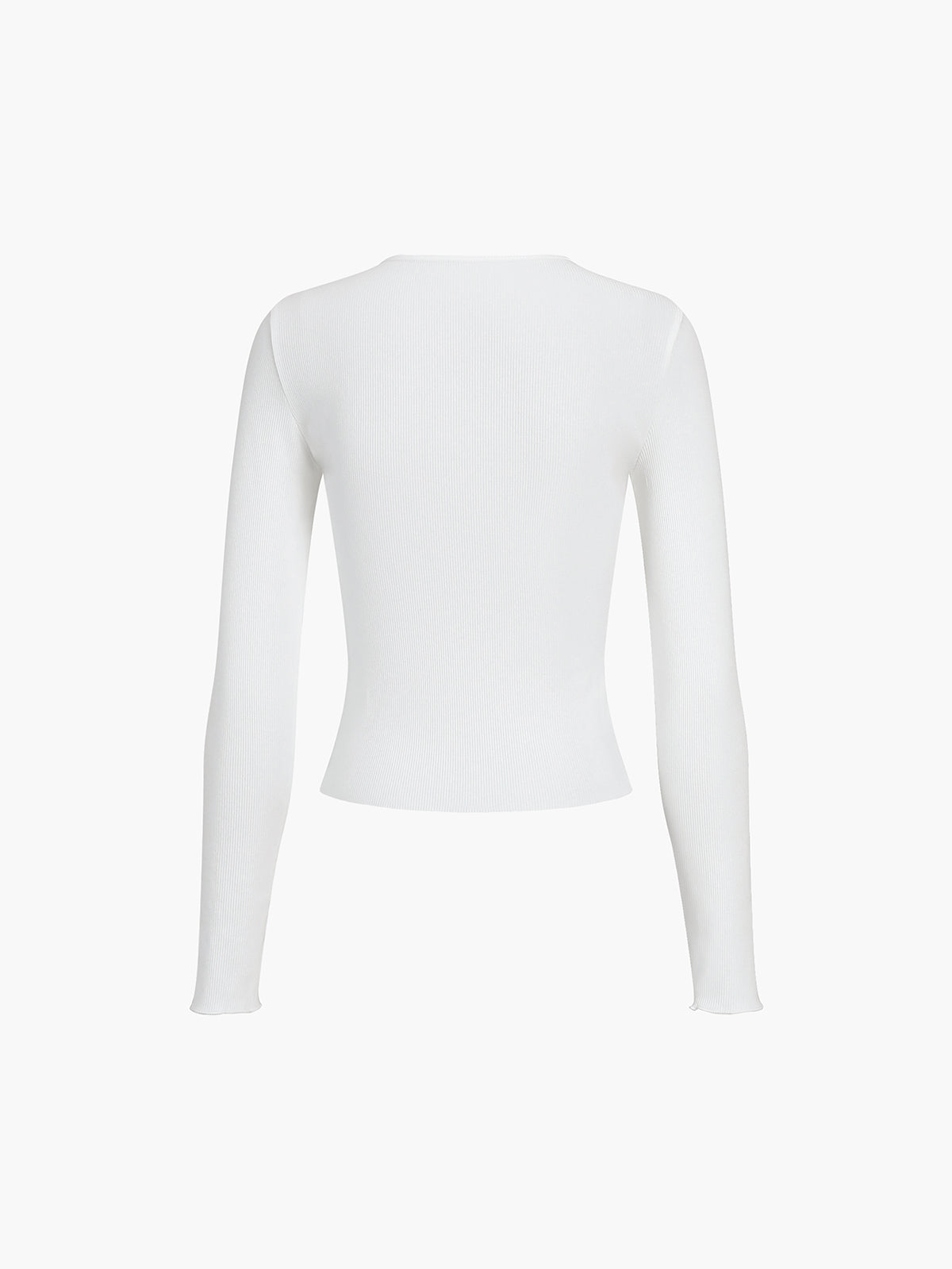 Everyday Rib Long Sleeve Top-Chicvia