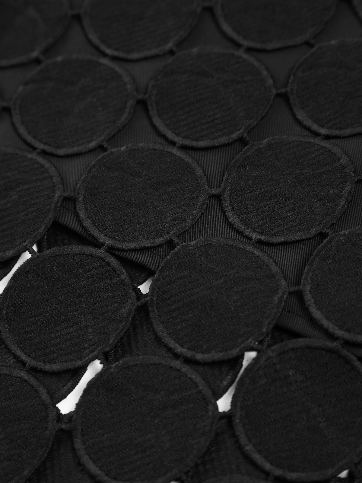 Laser Cut Multi Circle Double Layered Skirt-Chicvia