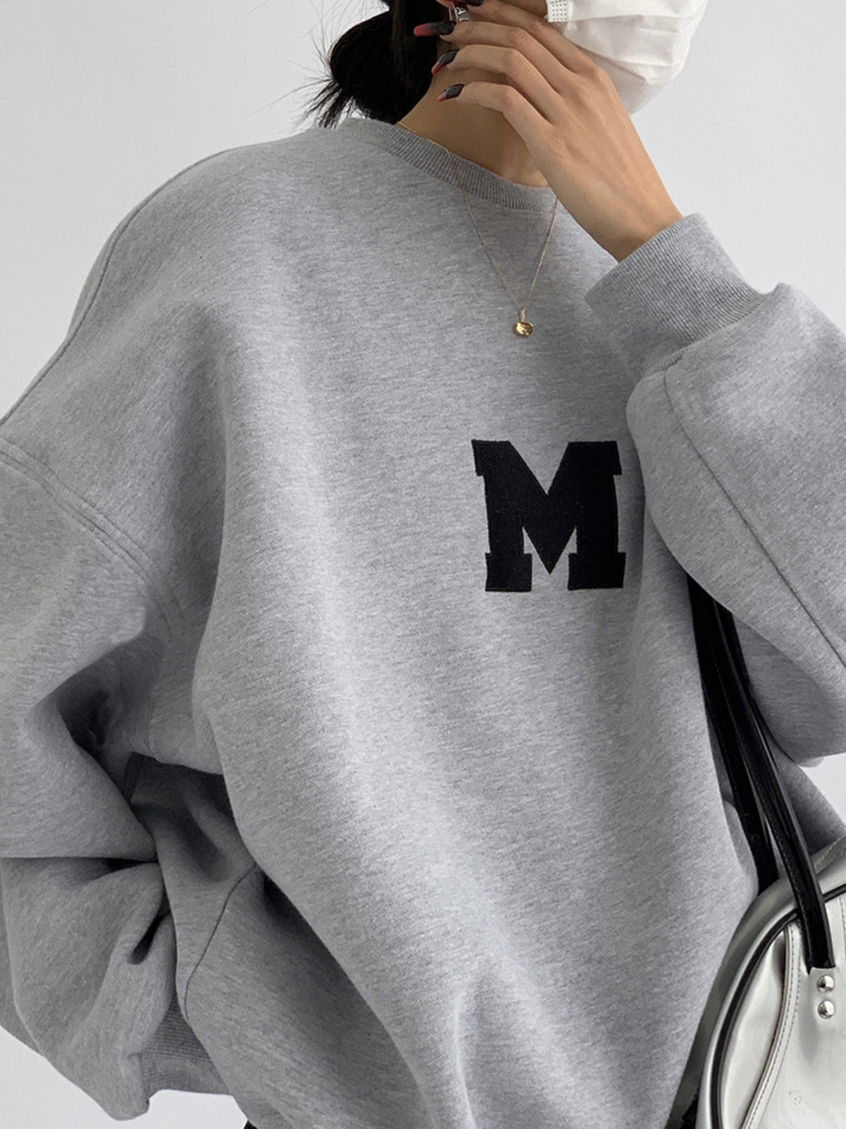 Minimalism Oversized Sweatshirt-Chicvia