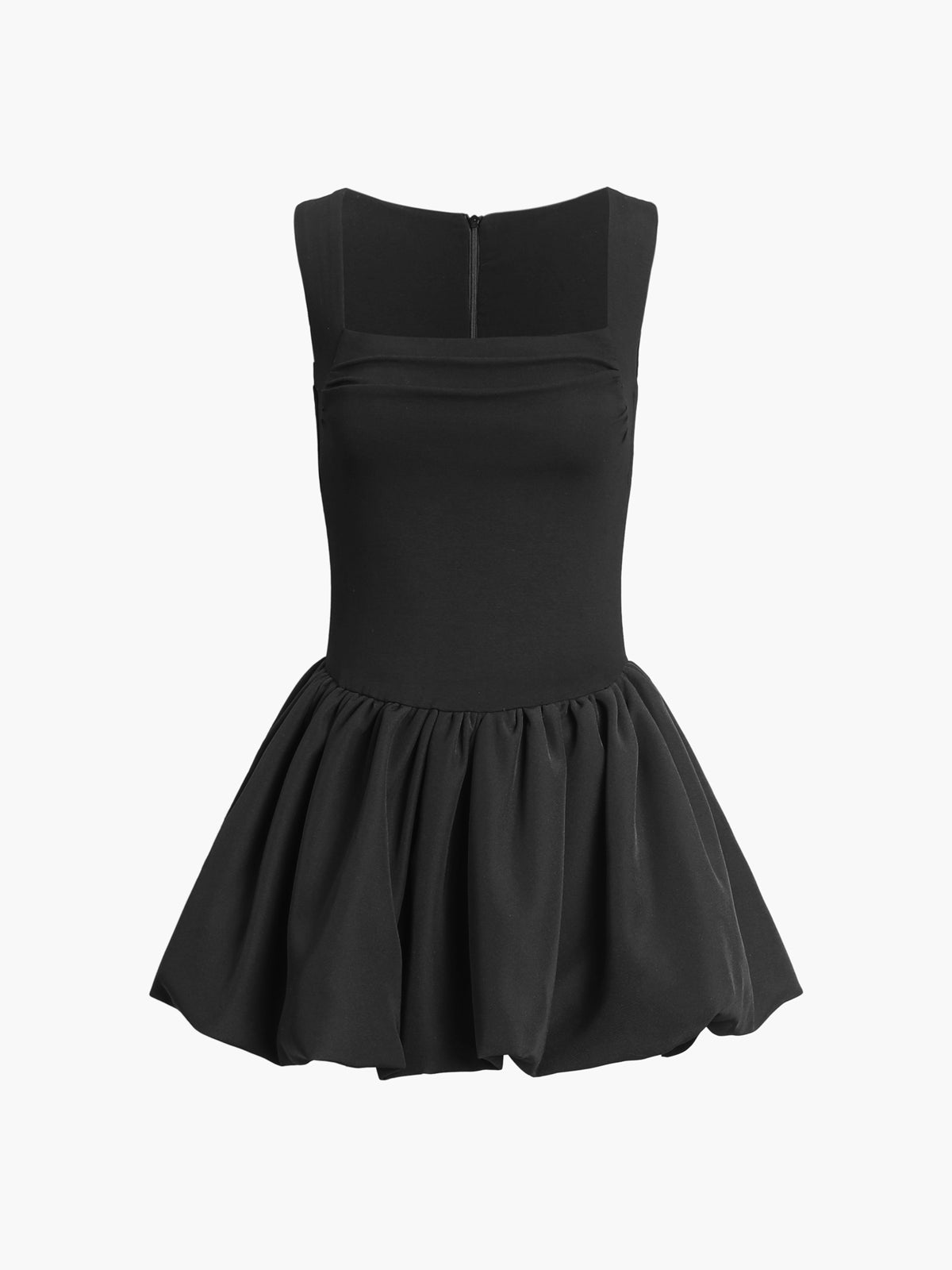 Low Cut Square Neck Short Dress-Chicvia