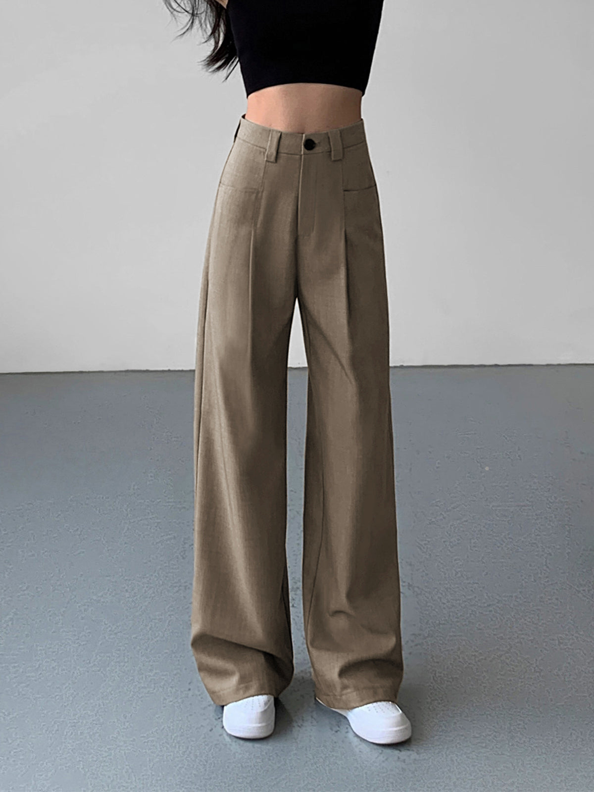 Divine Pleat Wide Leg Dress Pants-Chicvia