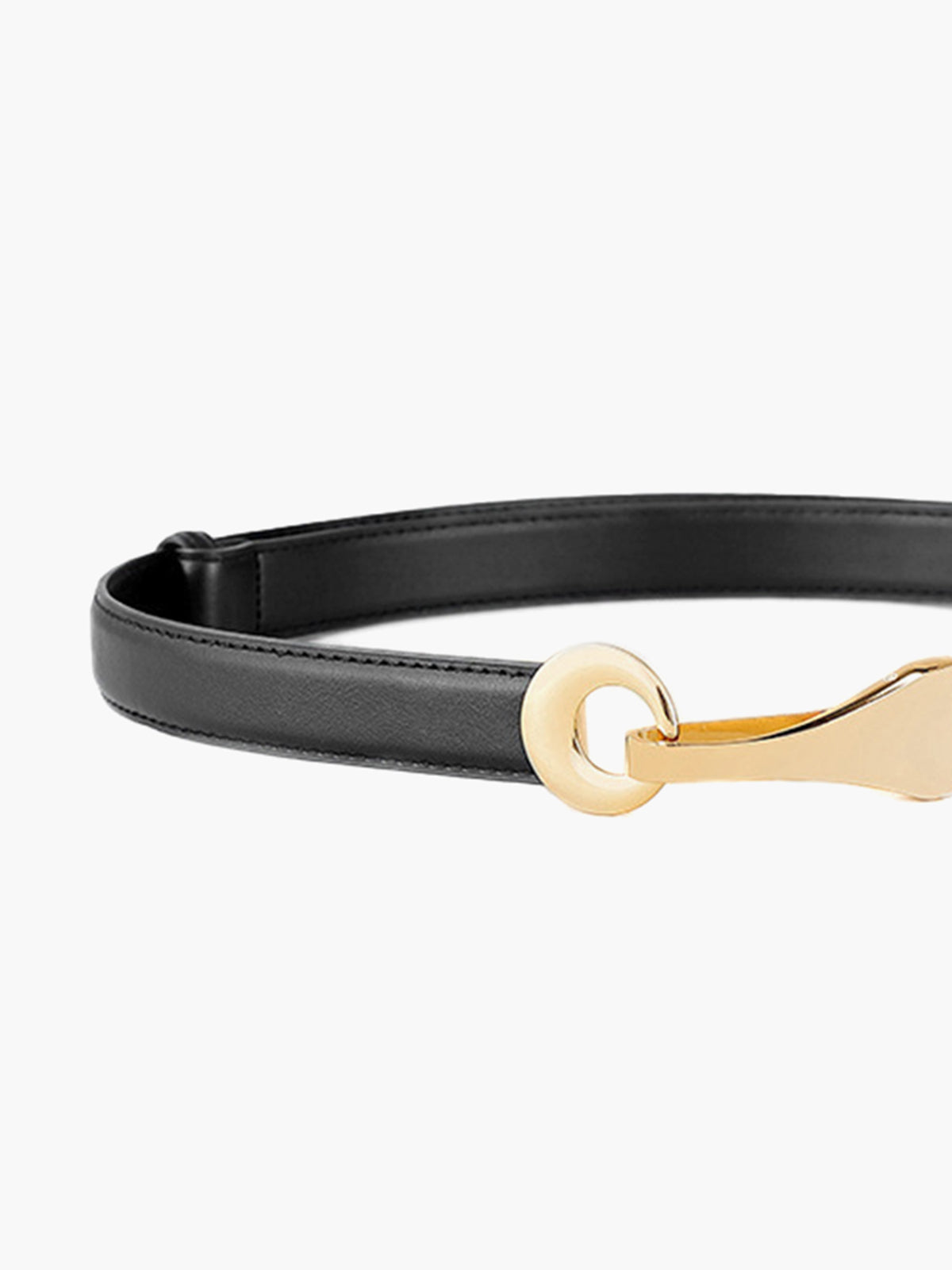 Leather Gold Buckle Belt-Chicvia