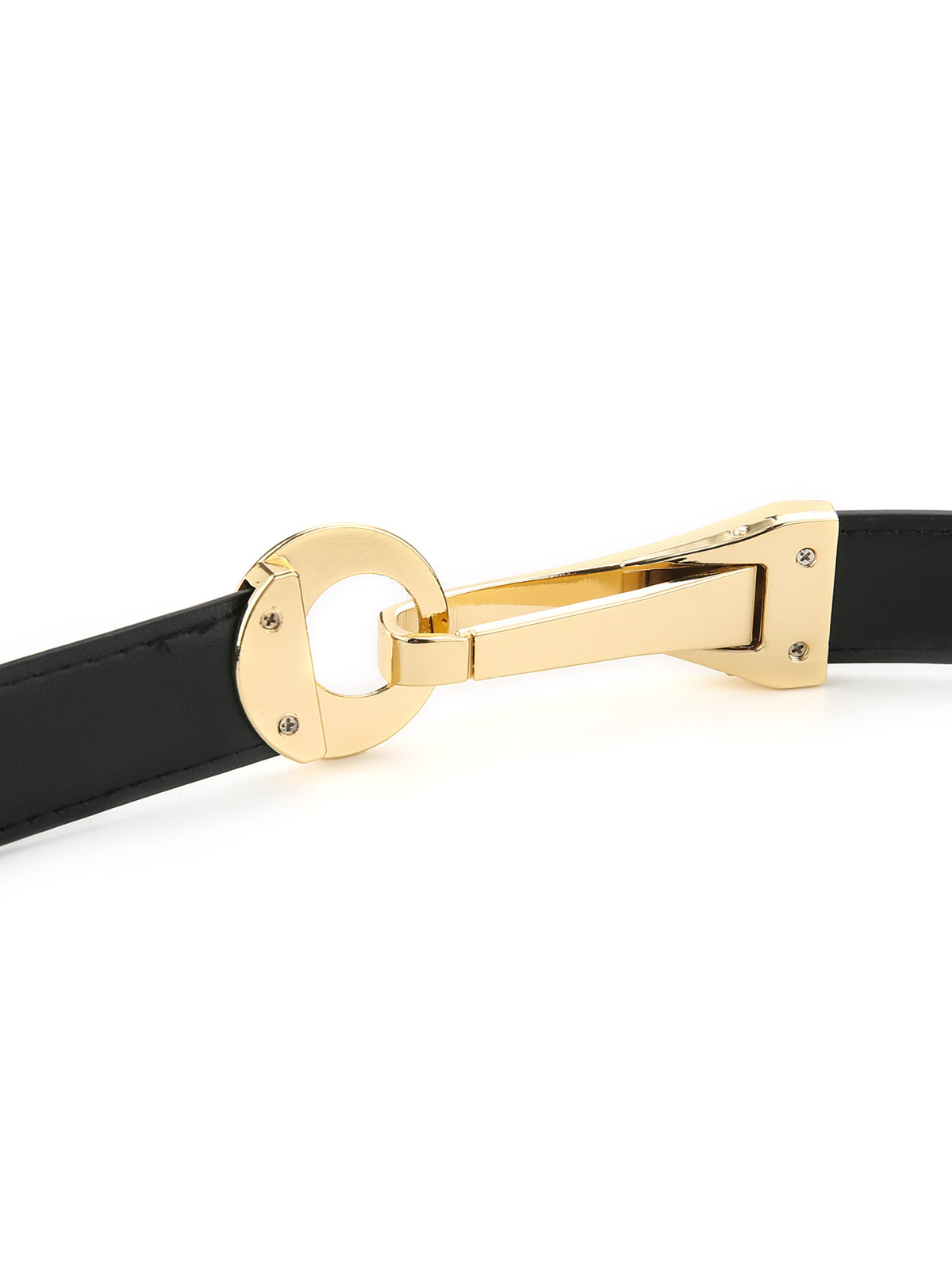 Leather Gold Buckle Belt-Chicvia