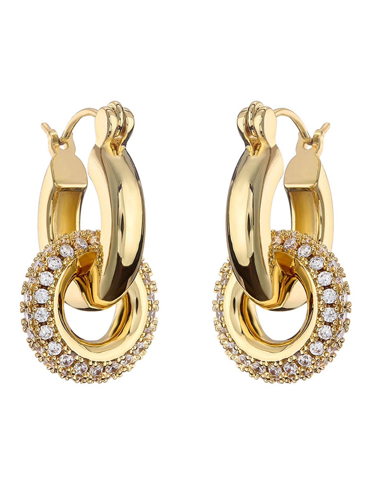 Polished Double Hoop Earrings-Chicvia