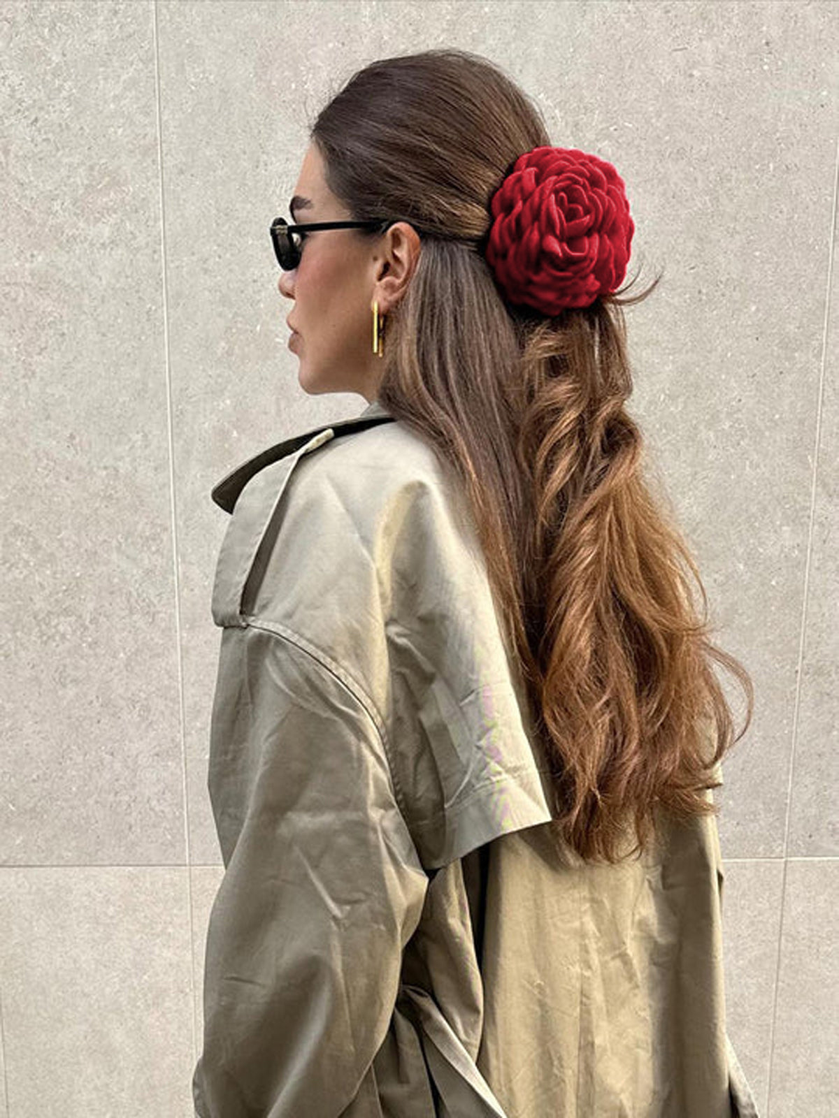 Large Rose Flower Hair Claw-Chicvia