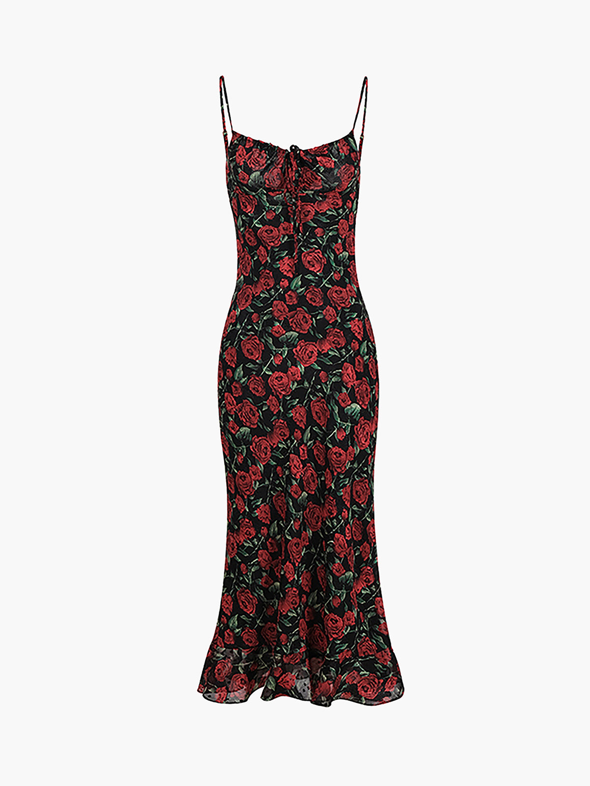 Bulgarian Roses Floral Cami Long Dress-Chicvia