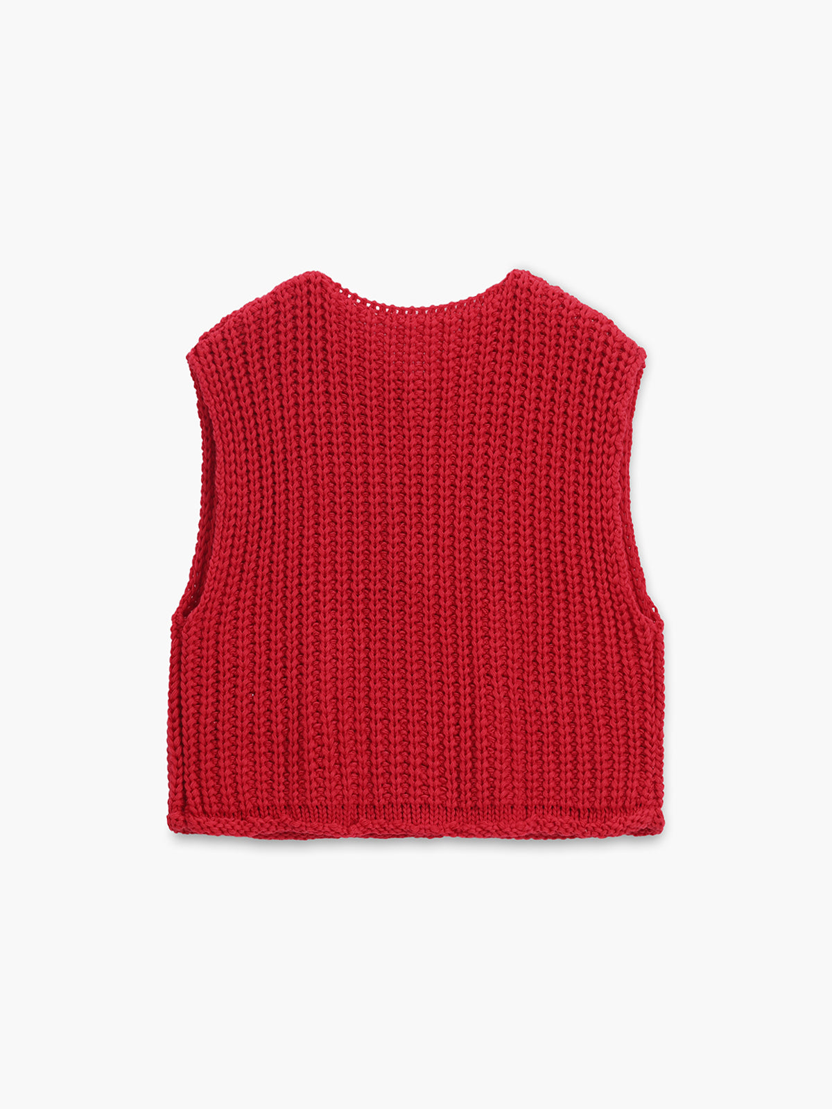 Crochet Button-Front Sweater Vest-Chicvia