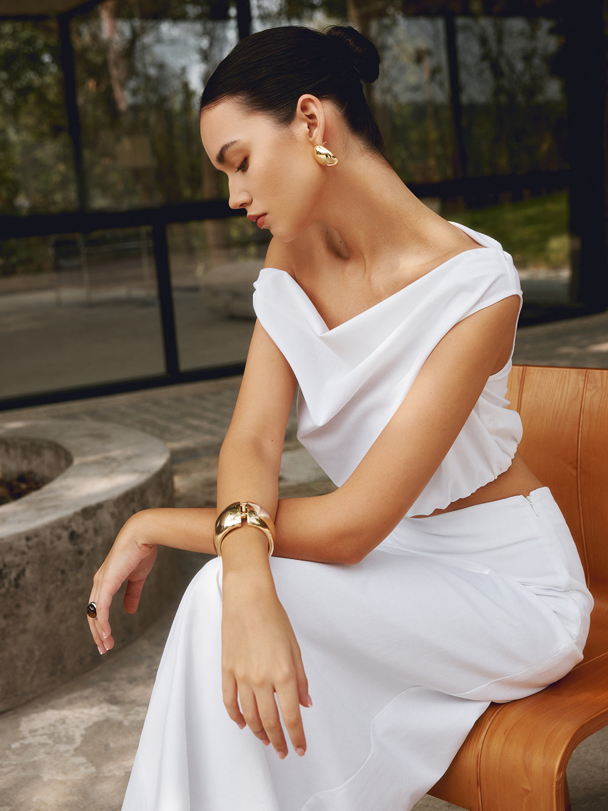 Minimalist Open Wide Bracelet-Chicvia