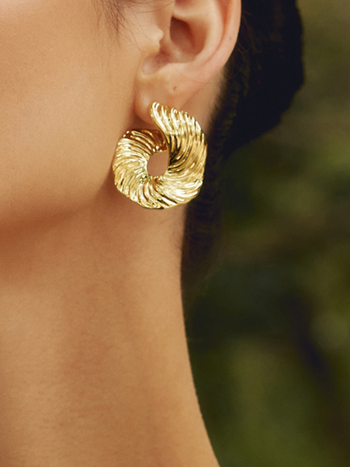 Geometric Irregular Texture Stud Earrings-Chicvia