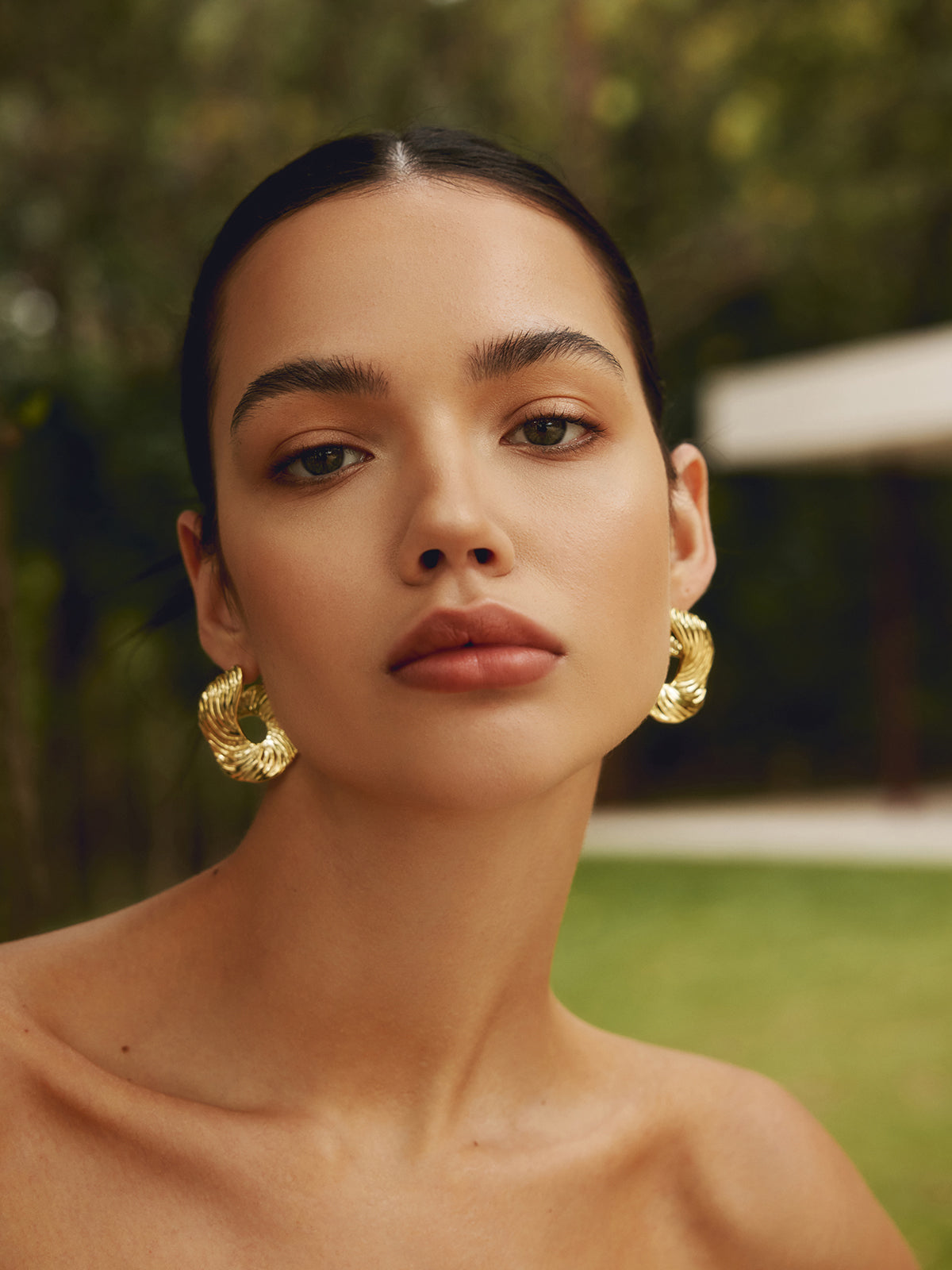 Geometric Irregular Texture Stud Earrings-Chicvia