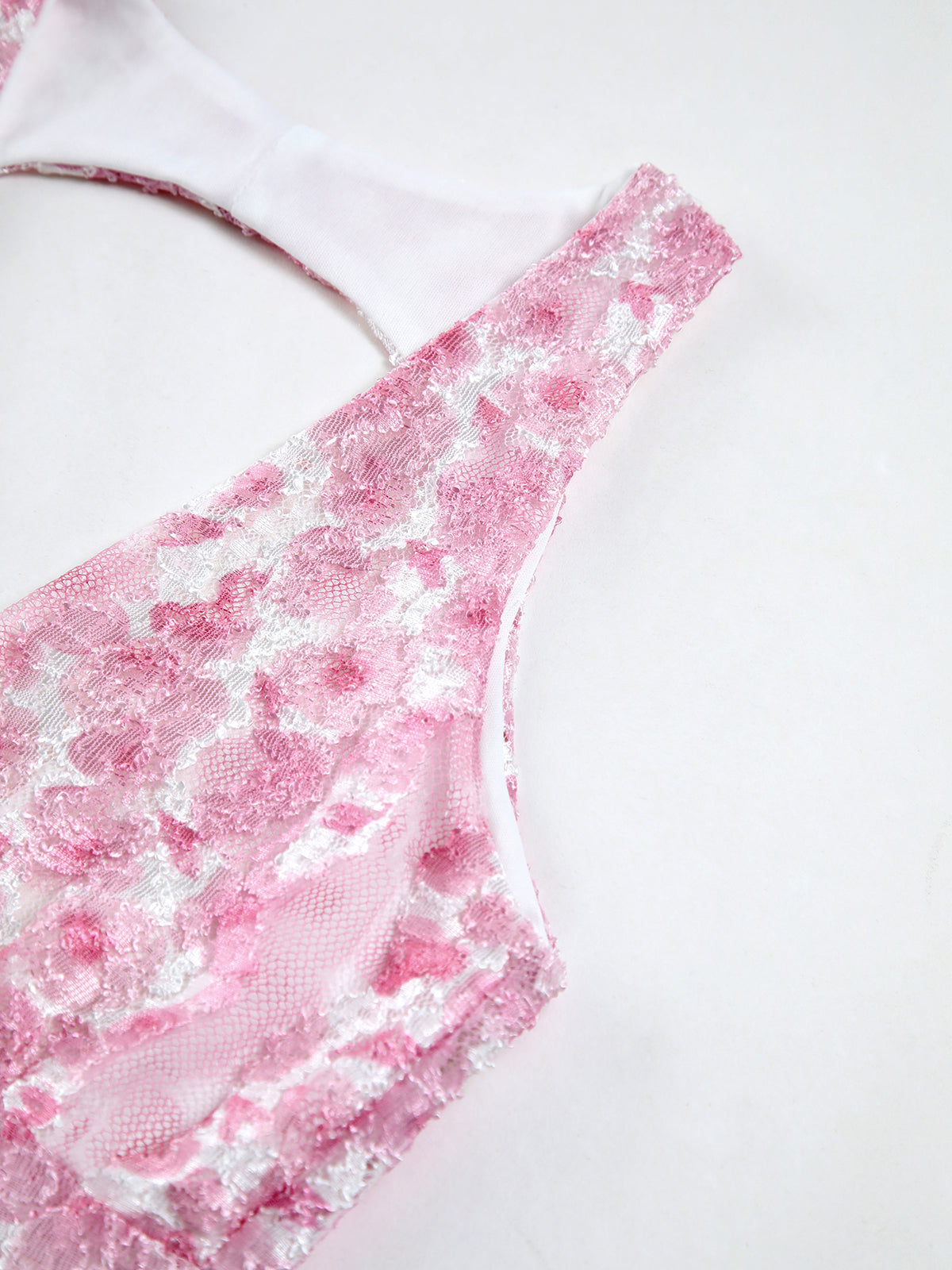 Cherry Blossom Halter Backless Long Dress-Chicvia