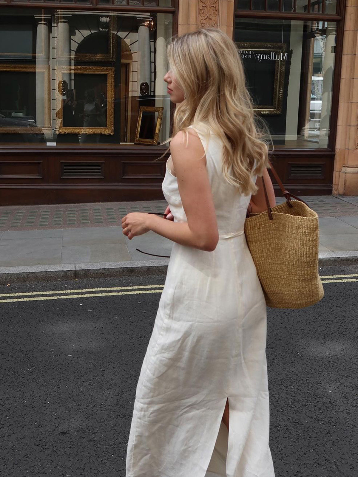 Cotton & Linen Sleeveless Long Dress-Chicvia