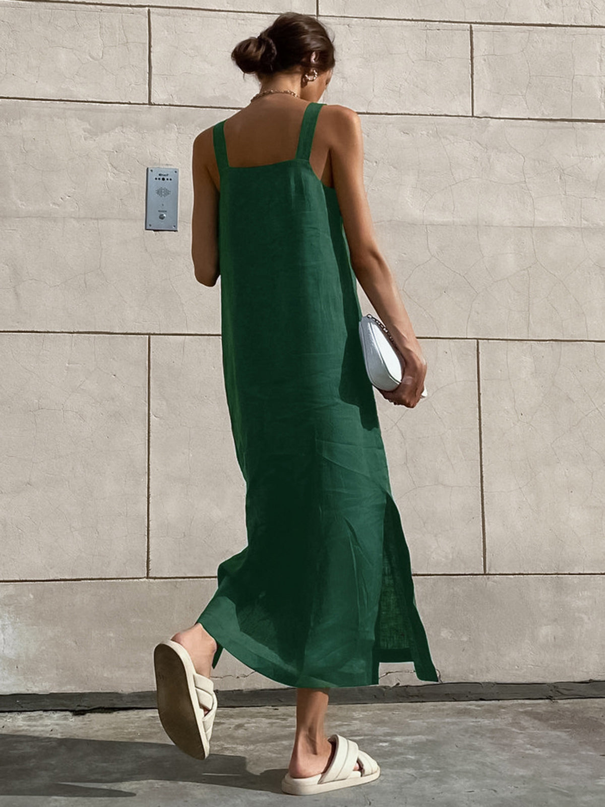 Minimalism Cotton Cami Long Dress-Chicvia