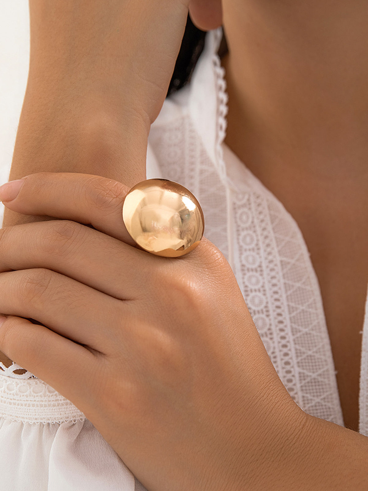 Geometric Half Ball Ring-Chicvia