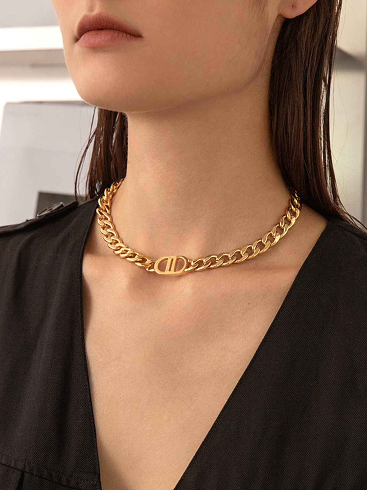 Double D Necklace-Chicvia
