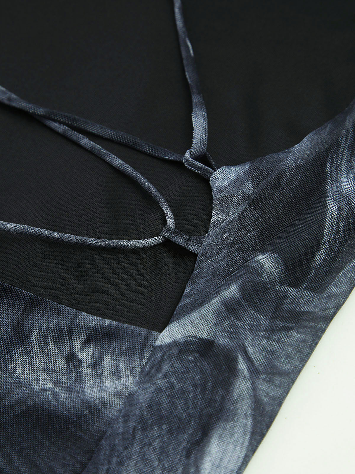 Crisscross Print Asymmetrical Hem Short Dress-Chicvia