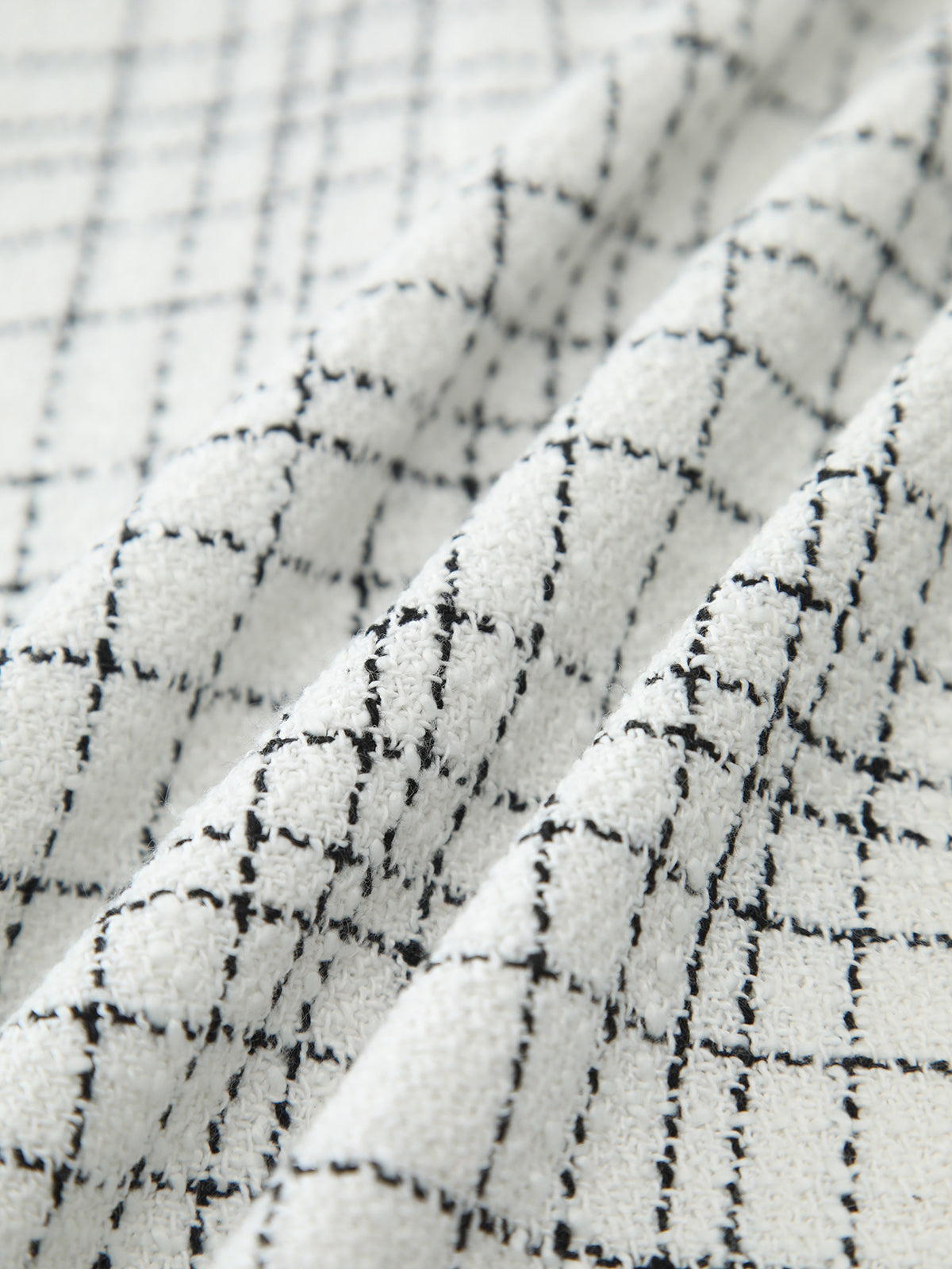 Plaid Print Pearl Button Sleeveless Short Dress-Chicvia