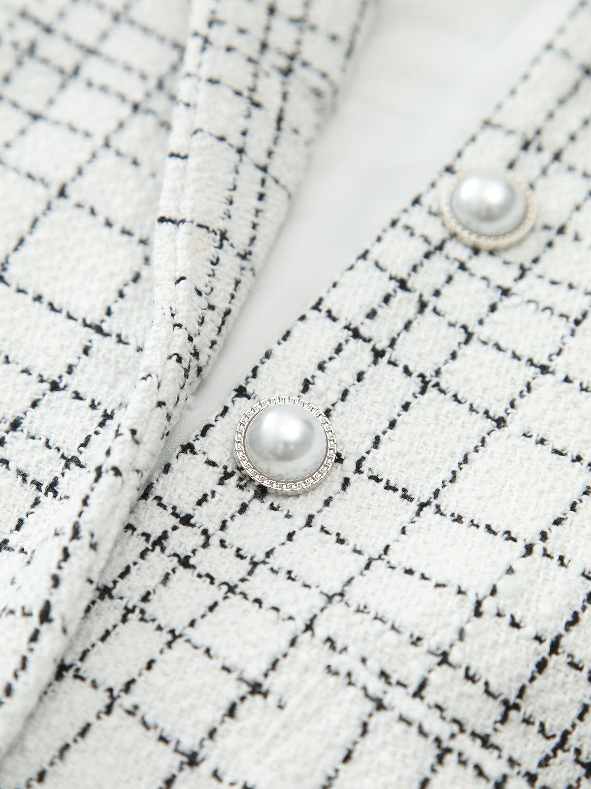 Plaid Print Pearl Button Sleeveless Short Dress-Chicvia