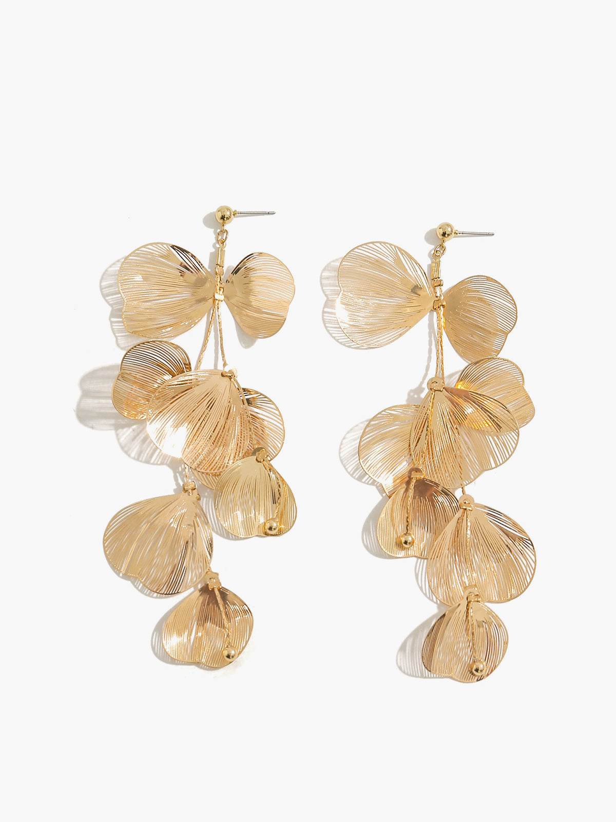 Ginkgo Leaves Long Dangle Earrings-Chicvia