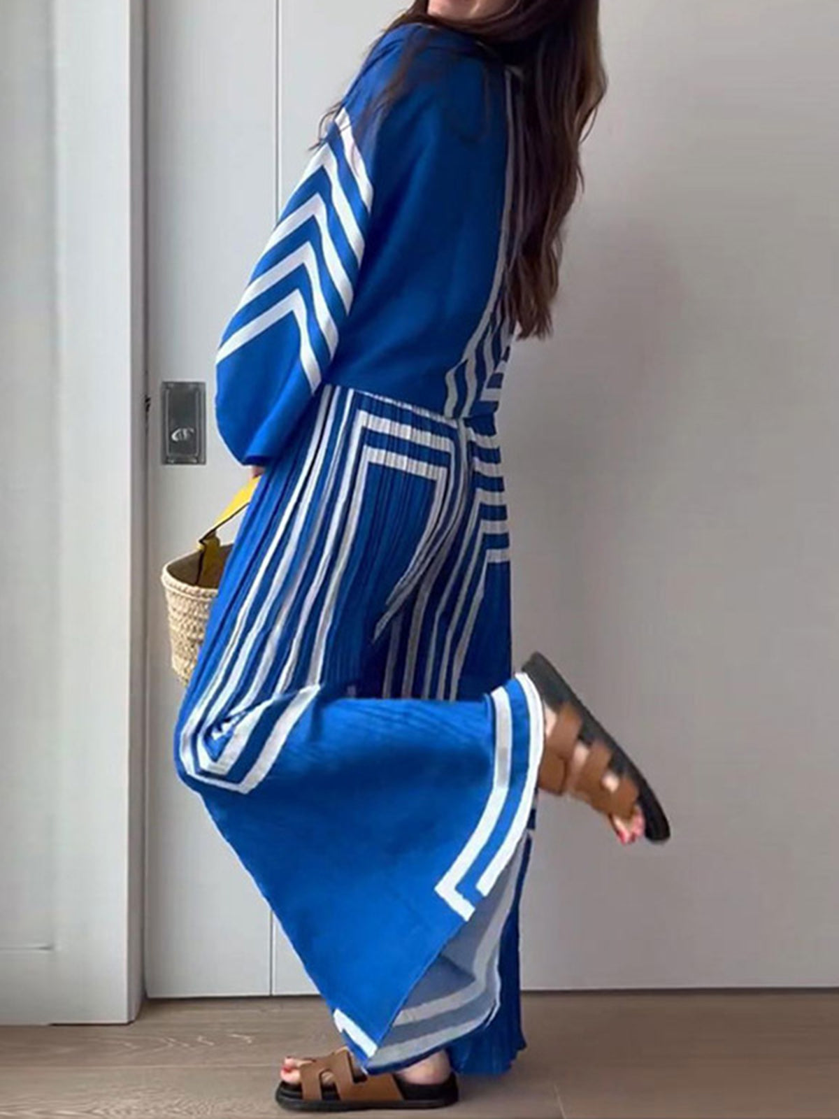 Oversized Print Vacation Pants Set-Chicvia