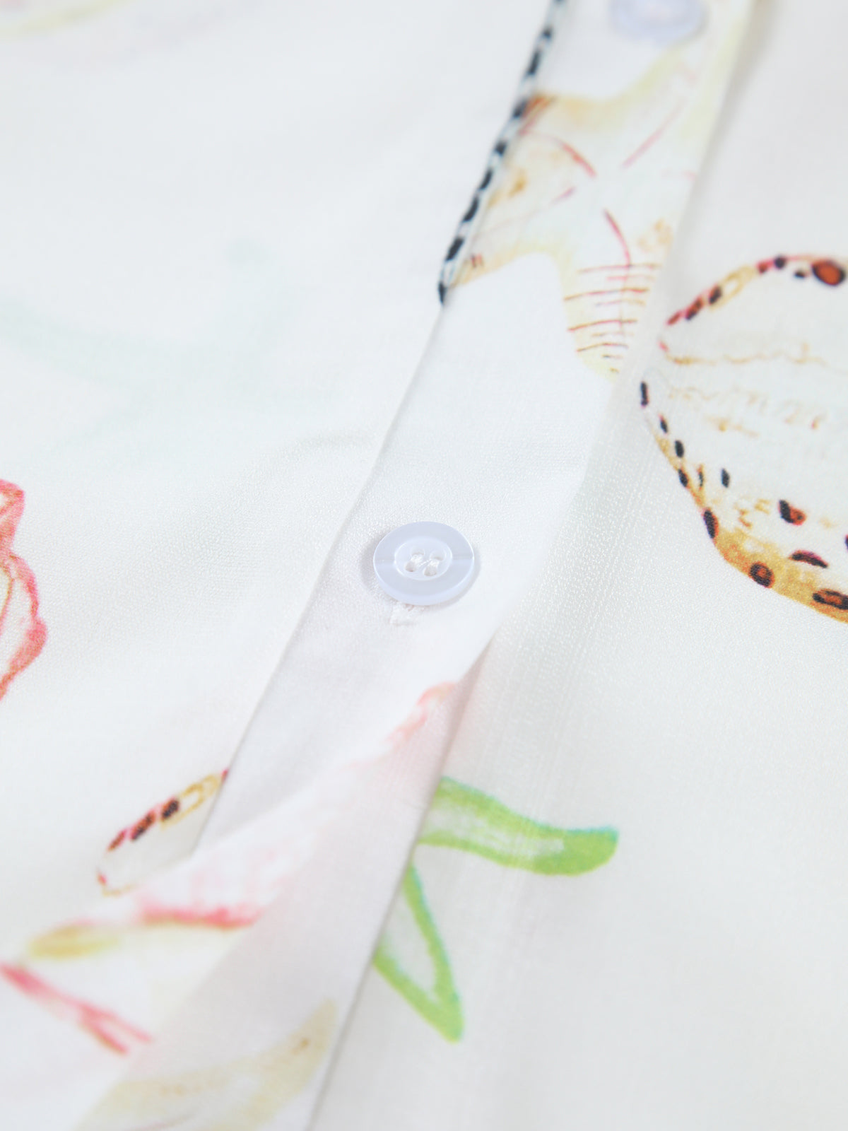 Marine Life Print Button-Front Belted Long Dress-Chicvia