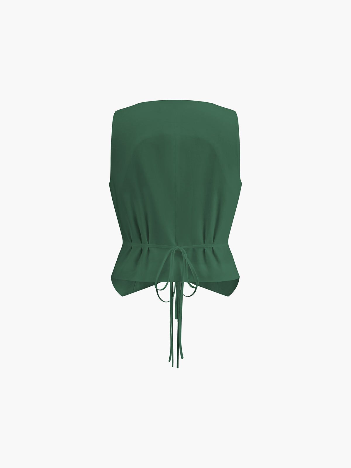 Cotton & Linen Tie-Detail Vest-Chicvia