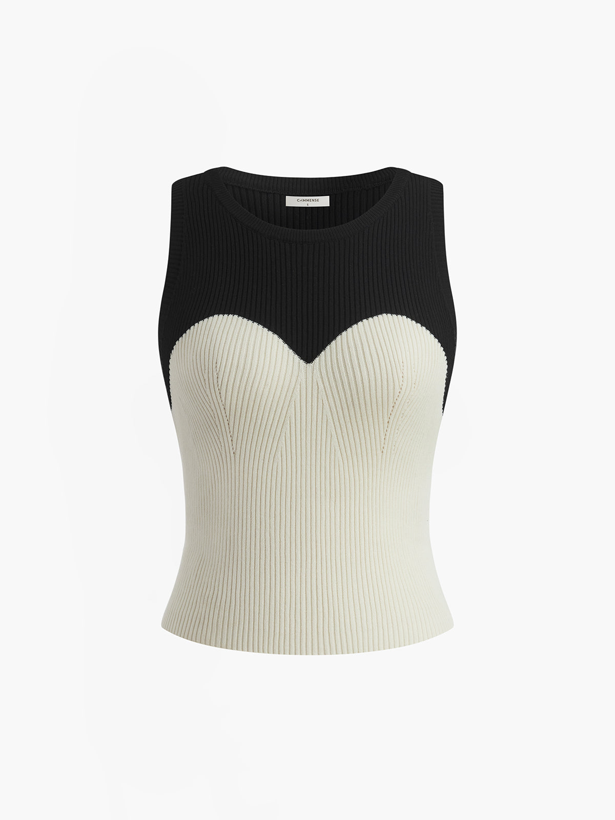 Contrast Trim Slim Sweater Vest-Chicvia