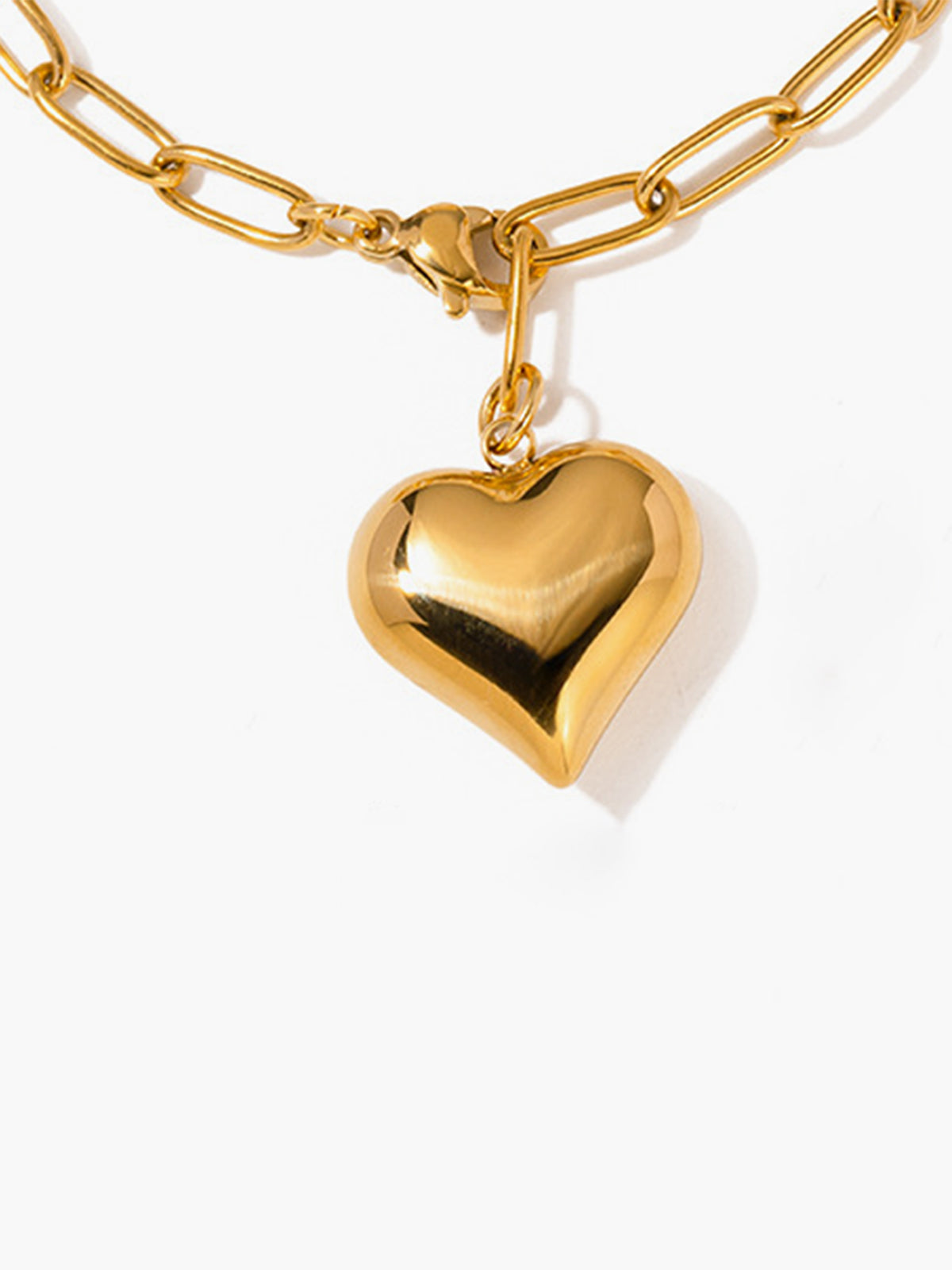 Heart Pendant Chain Link Bracelet-Chicvia